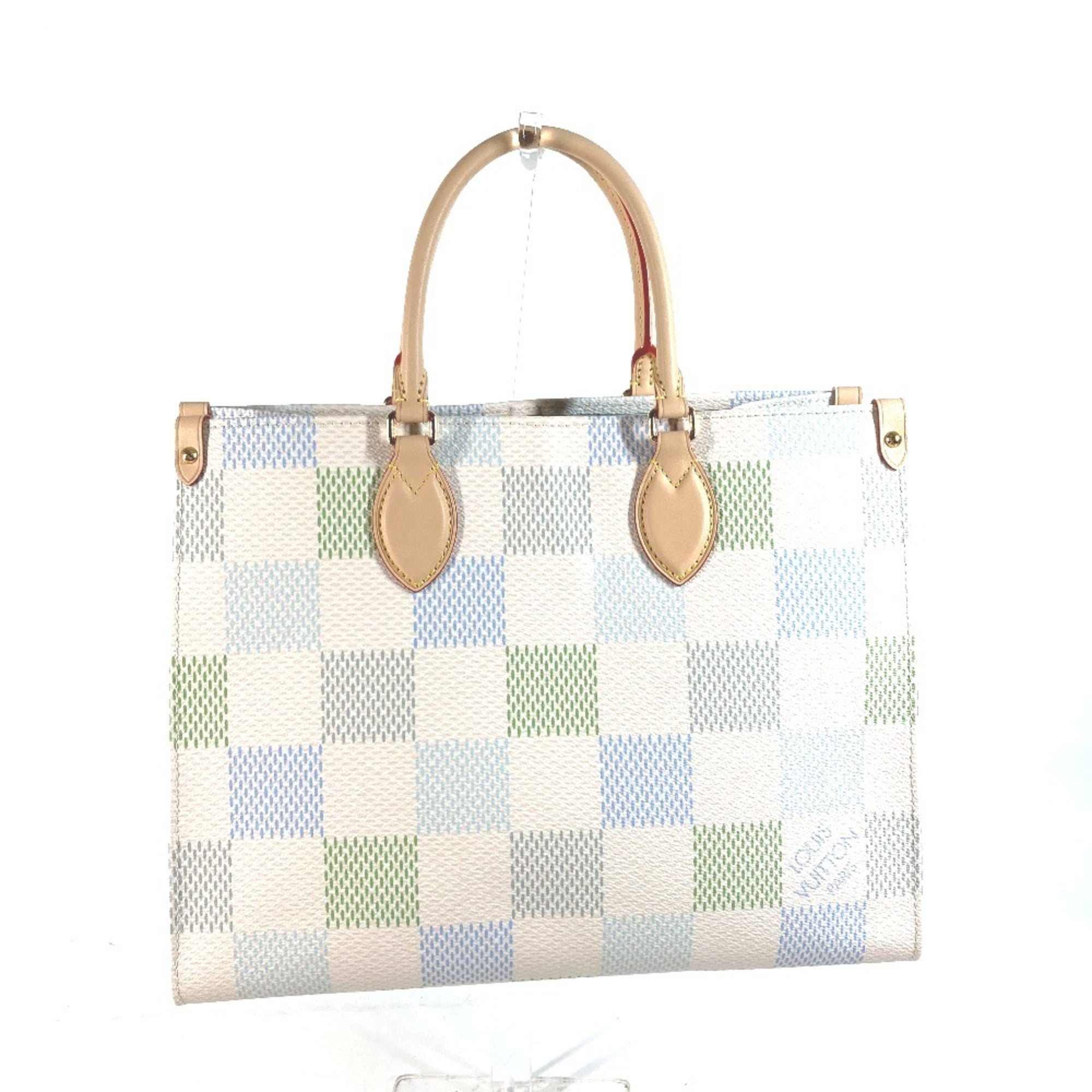 Louis Vuitton White Damier Canvas Handbag Shoulder Bag Tote Bag (Pre-Owned)