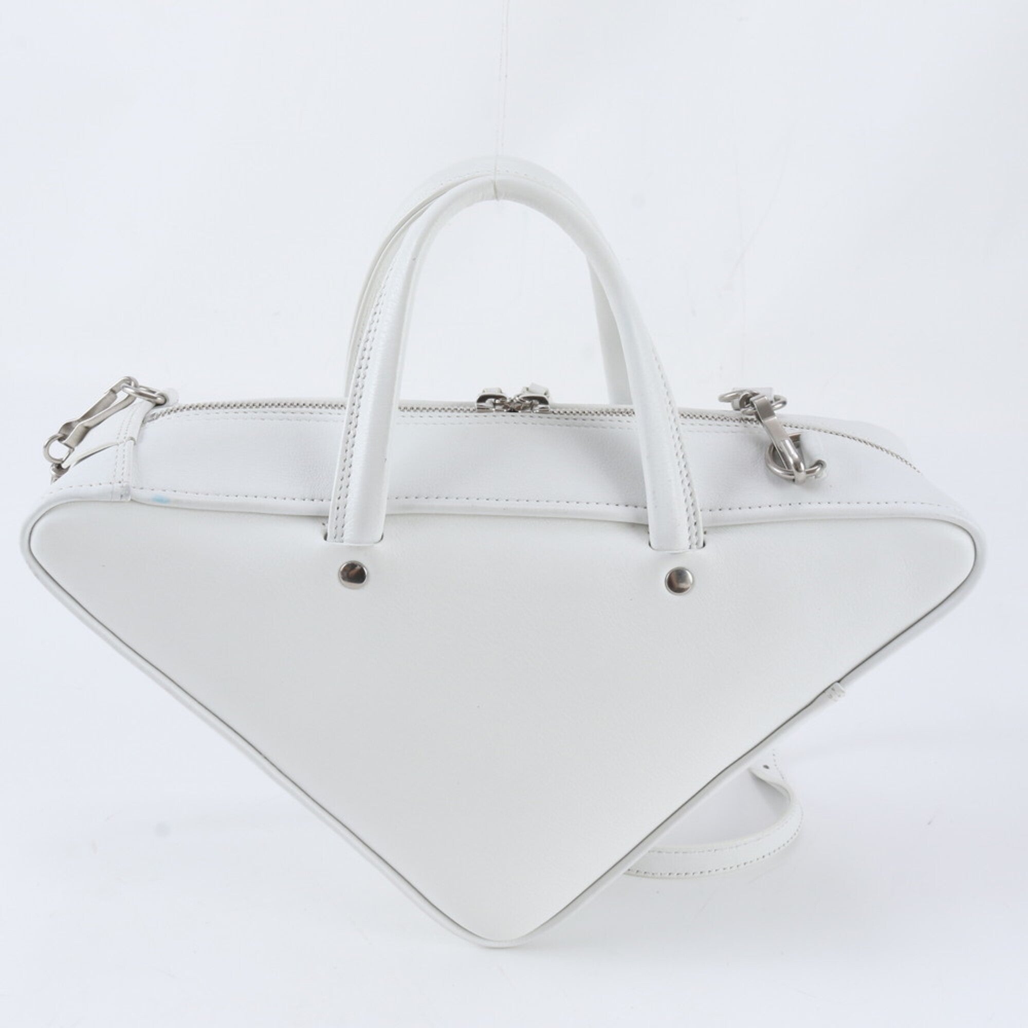 Balenciaga White Leather Handbag Shoulder Bag (Pre-Owned)