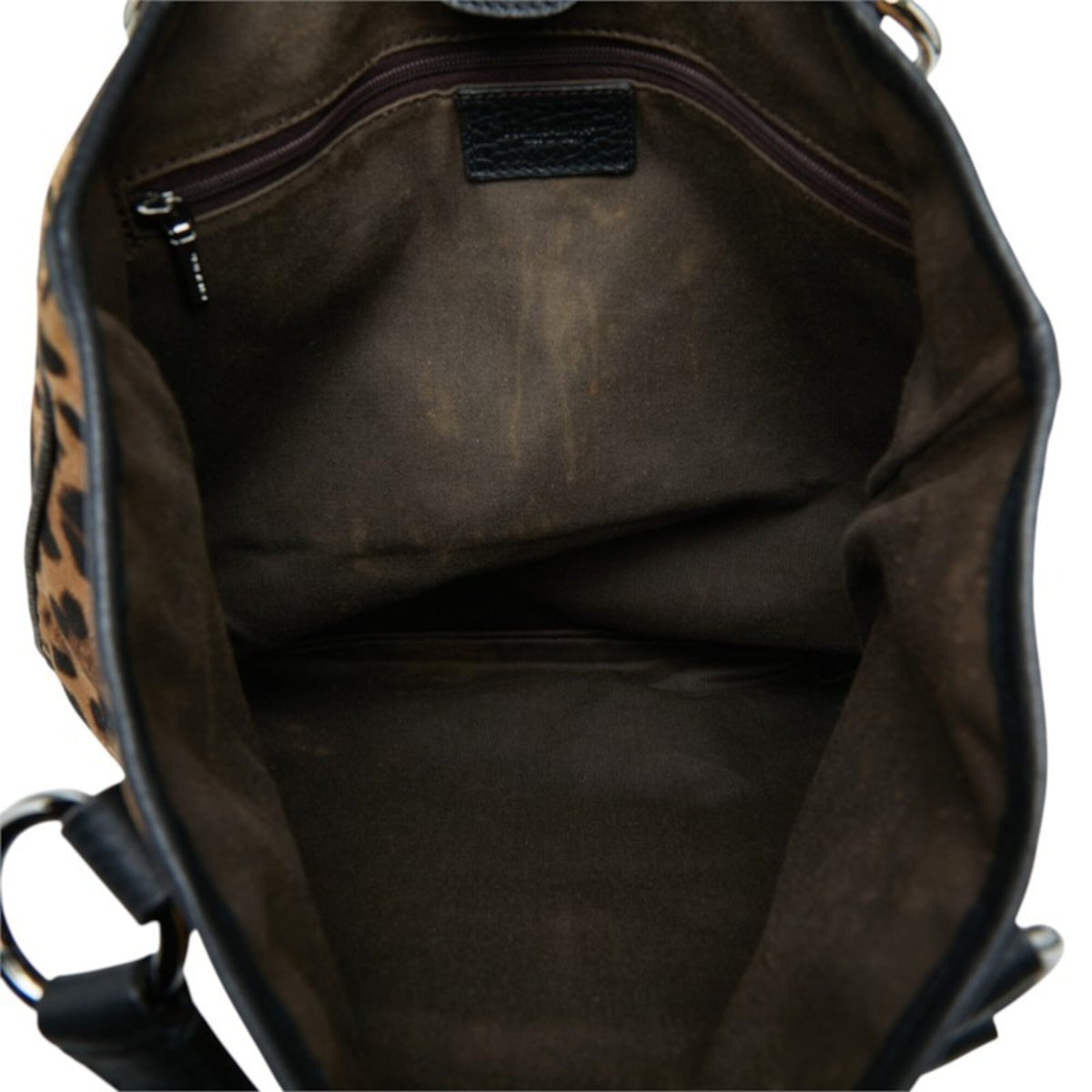 Dolce & Gabbana Beige Black Leather Canvas Tote Bag (Pre-Owned)