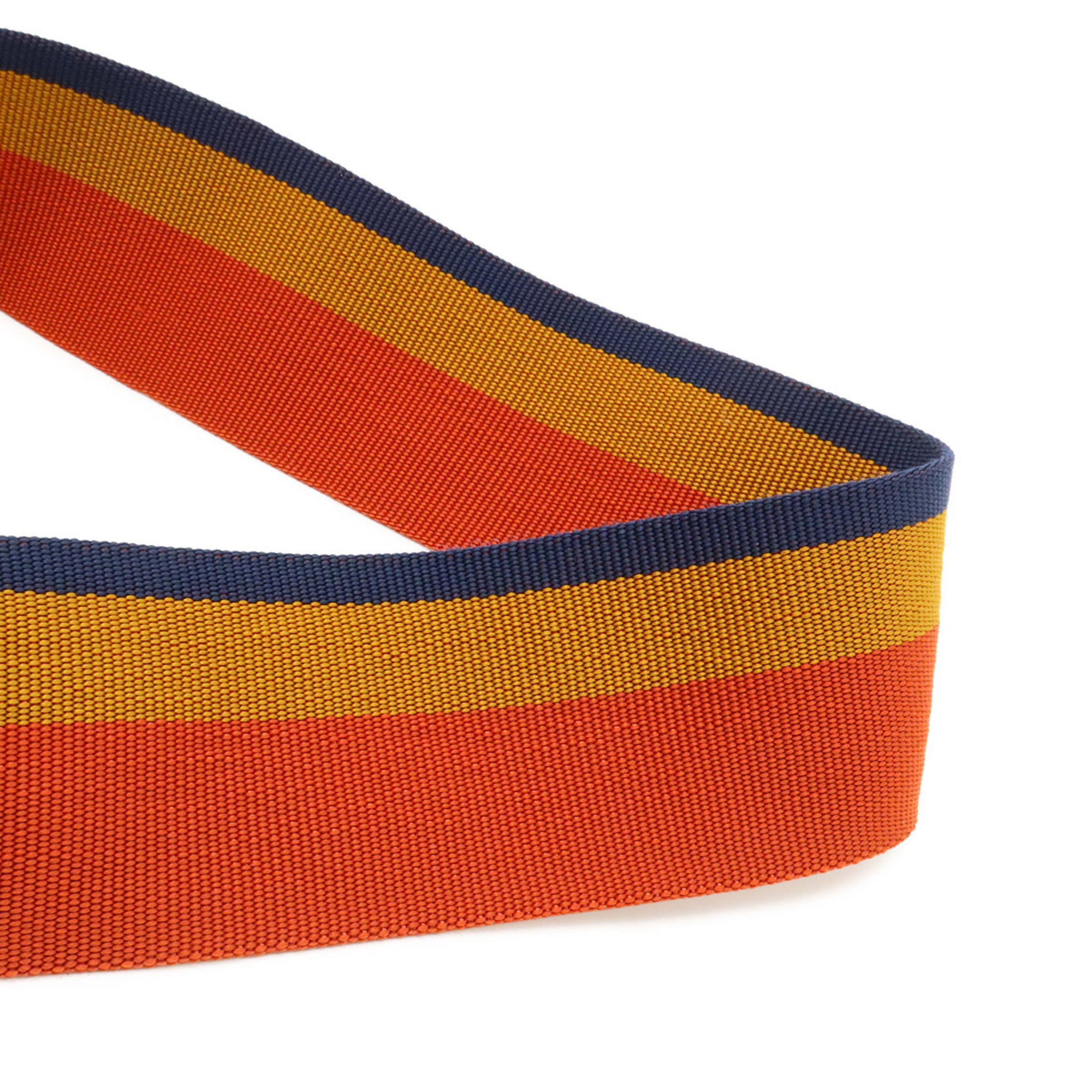 Hermes Natural Navy Orange Yellow Canvas Shoulder Bag Sling Bag (Pre-Owned)
