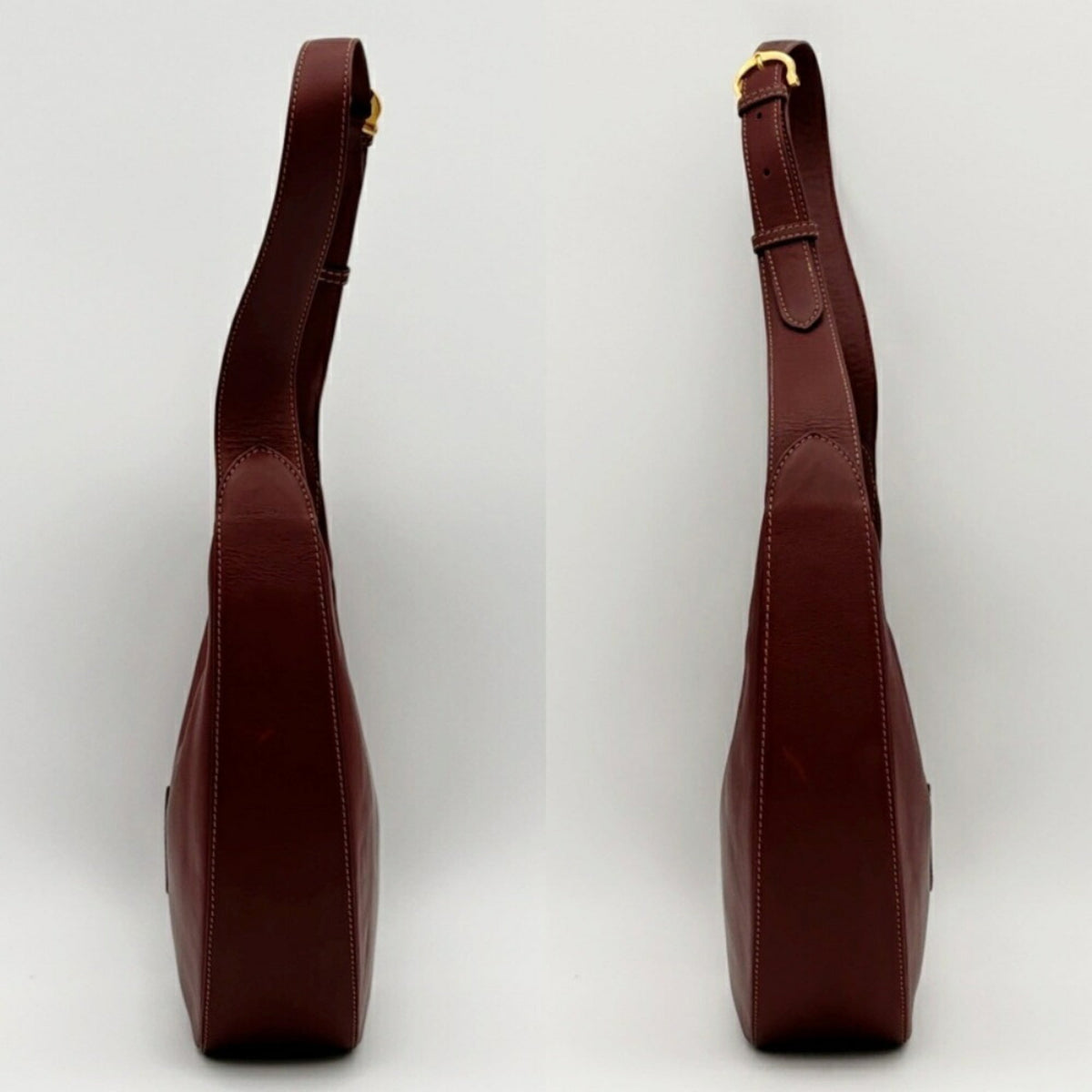 Cartier Bordeaux Leather Shoulder Bag (Pre-Owned)