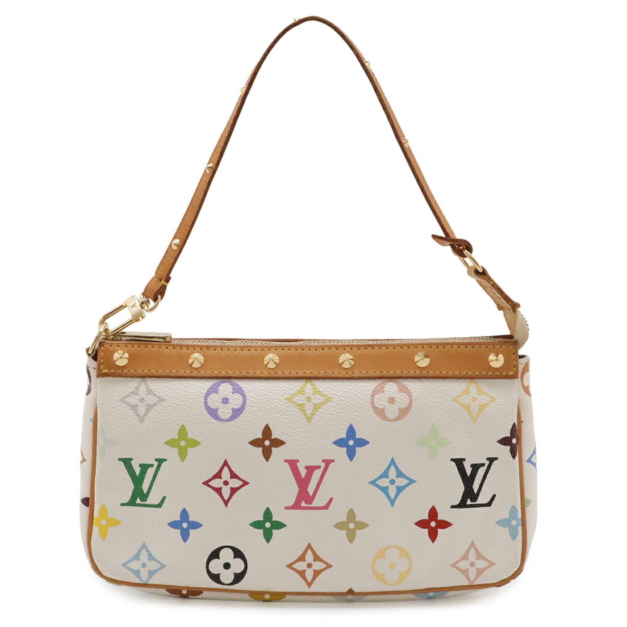 Louis Vuitton Blanc Monogram Multi-Color White Canvas Handbag Pochette Pouch (Pre-Owned)