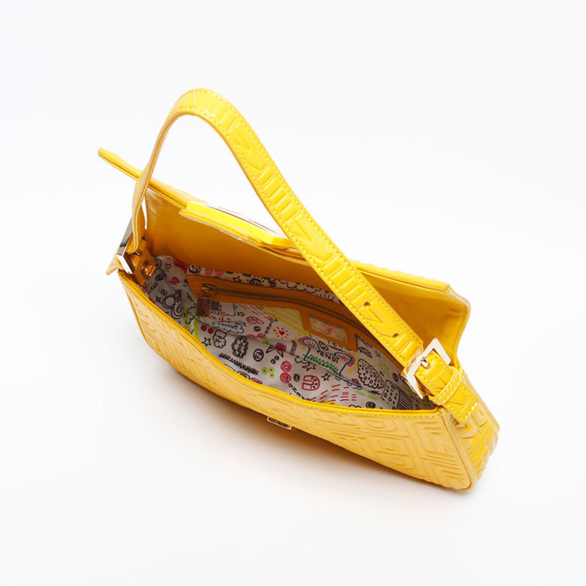 Fendi Yellow Leather Shoulder Bag (Pre-Owned)
