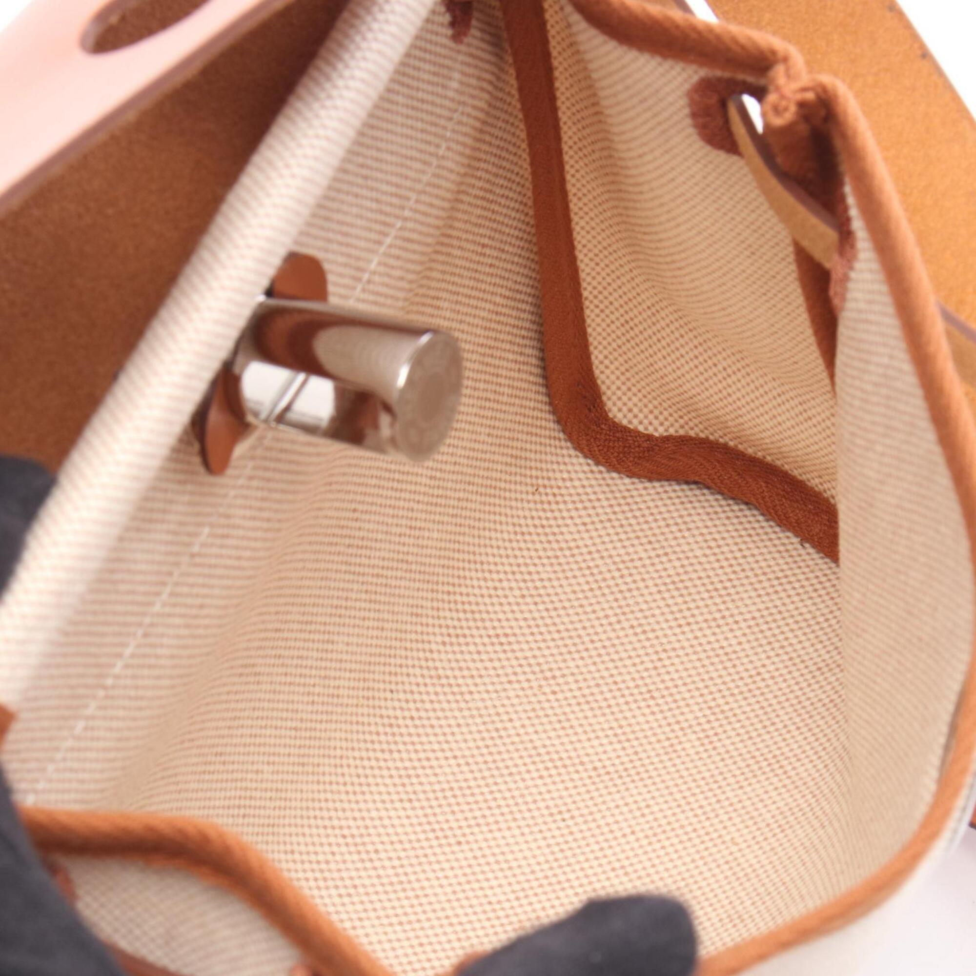 Hermes Beige Brown Ecru Toile H Handbag Shoulder Bag (Pre-Owned)