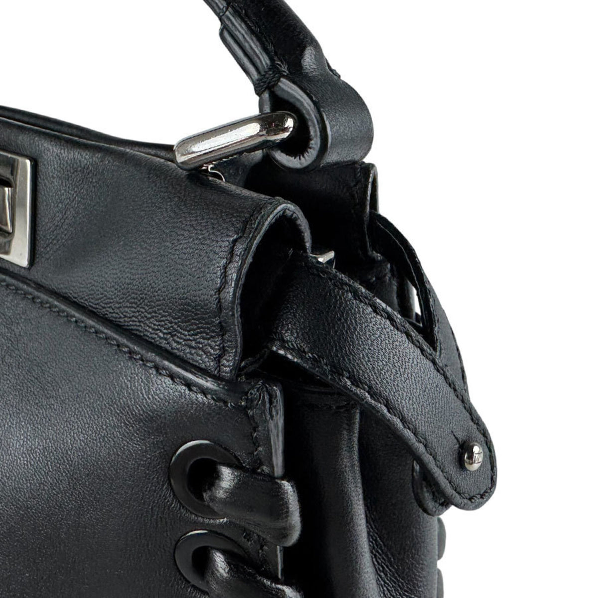 Fendi Black Leather Handbag Shoulder Bag (Pre-Owned)