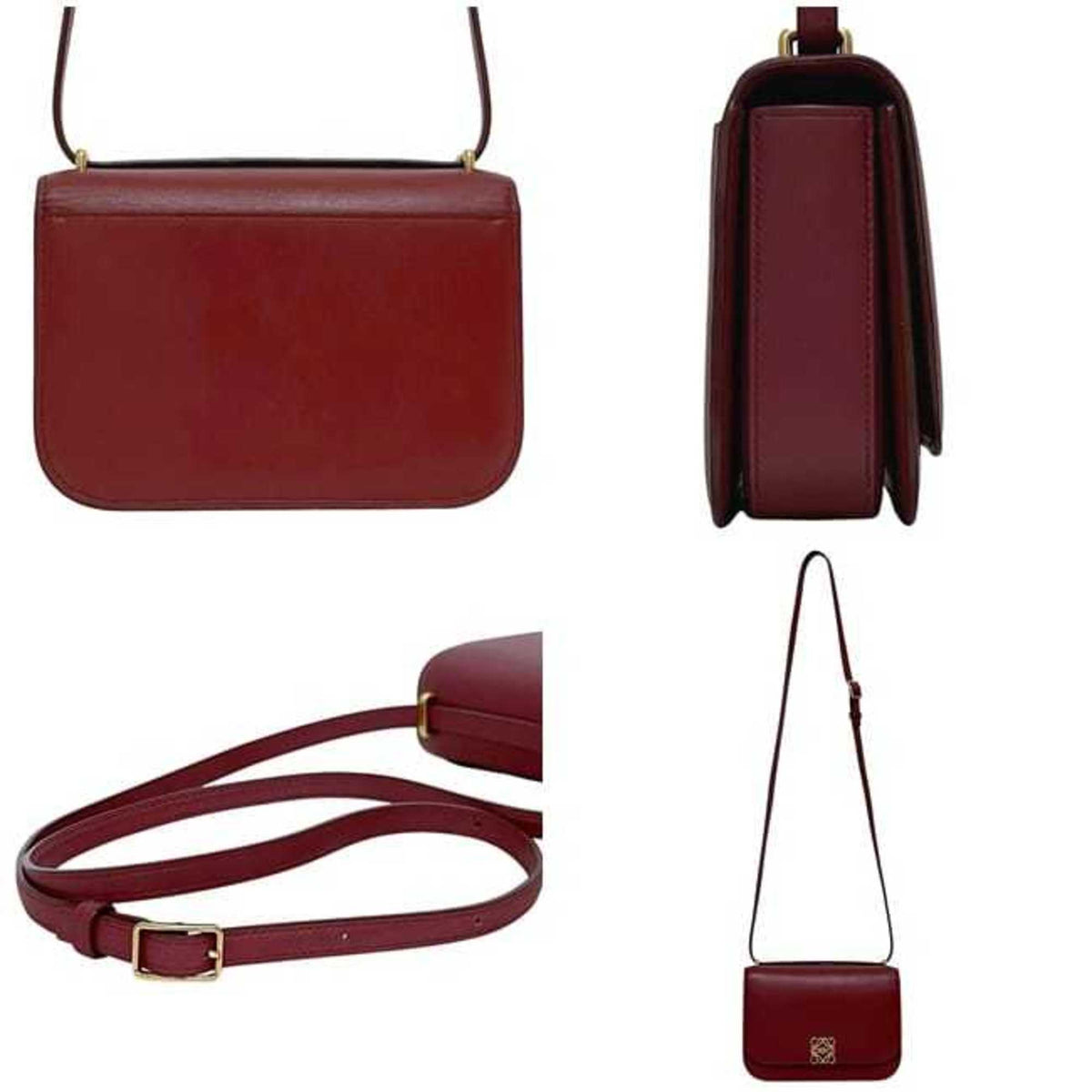 Loewe Red Color Leather Shoulder Bag (Pre-Owned)