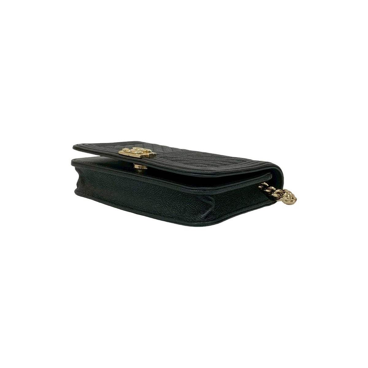 Chanel Black Grained Calfskin Shoulder Bag (Pre-Owned)