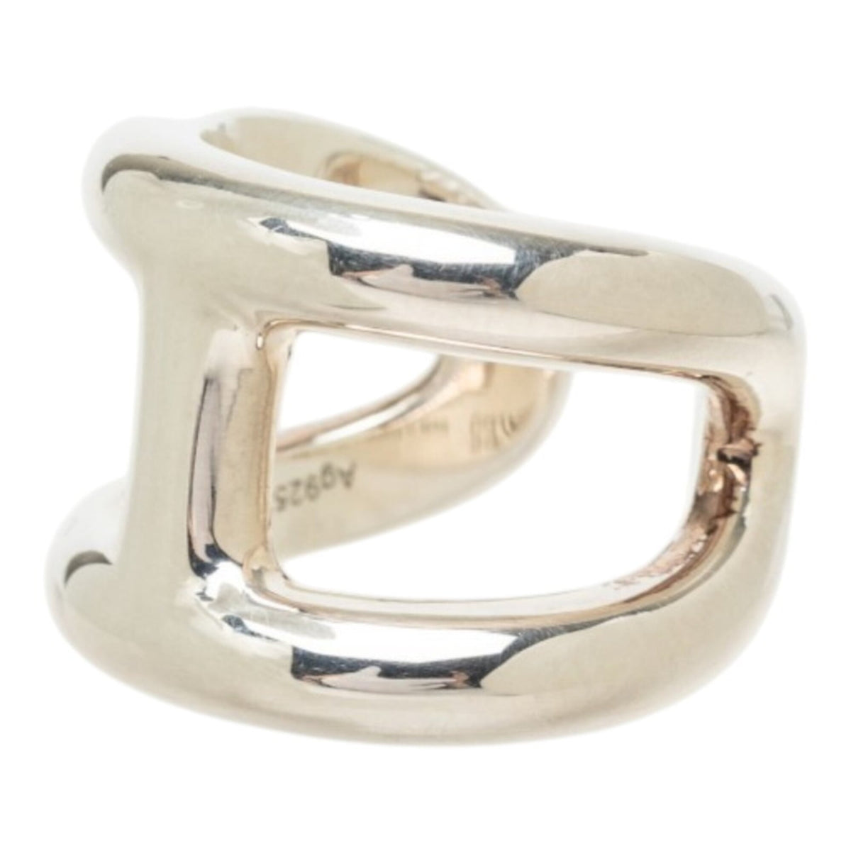 Hermes Silver Silver 925 Band Ring (Pre-Owned)