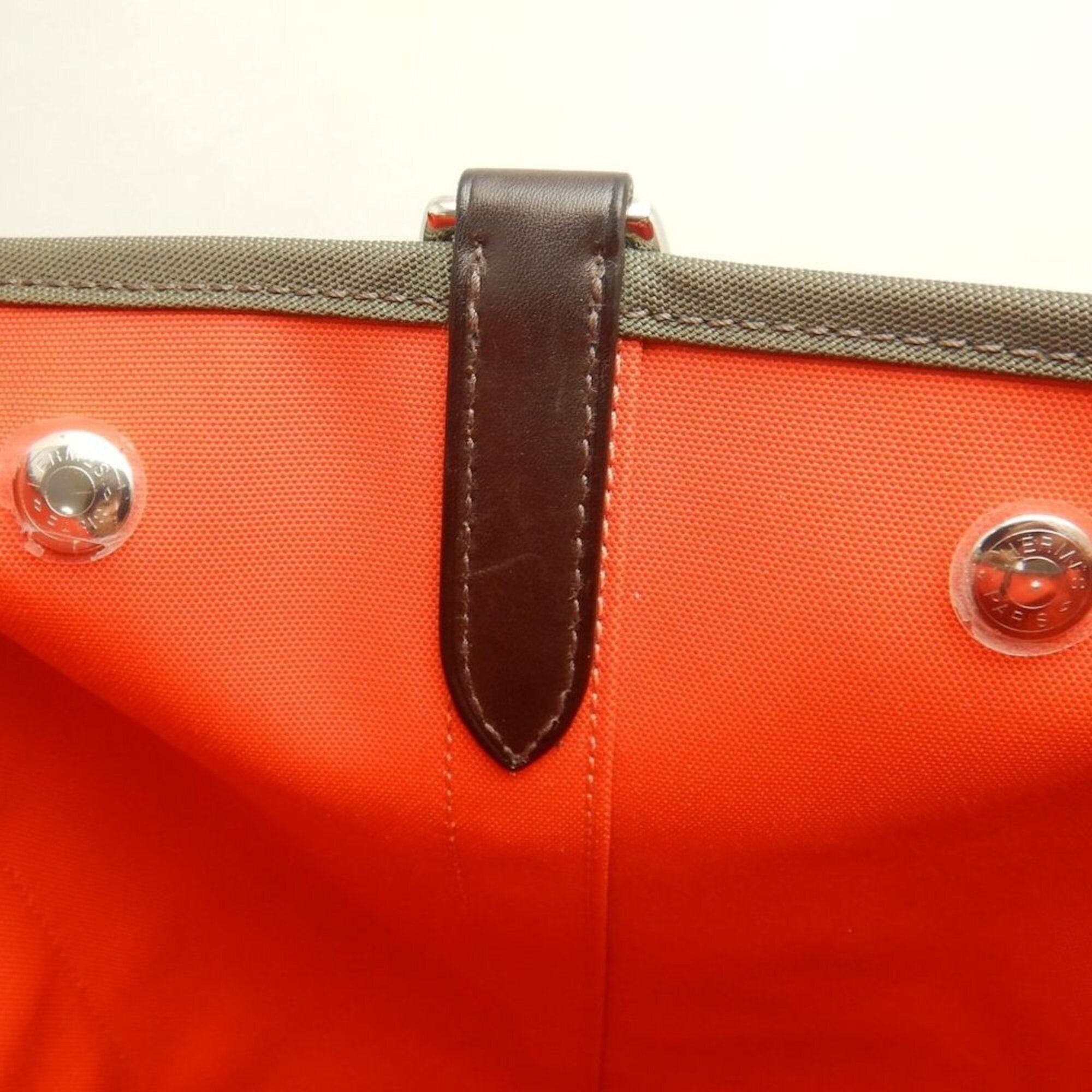 Hermes Khaki Canvas Tote Bag (Pre-Owned)