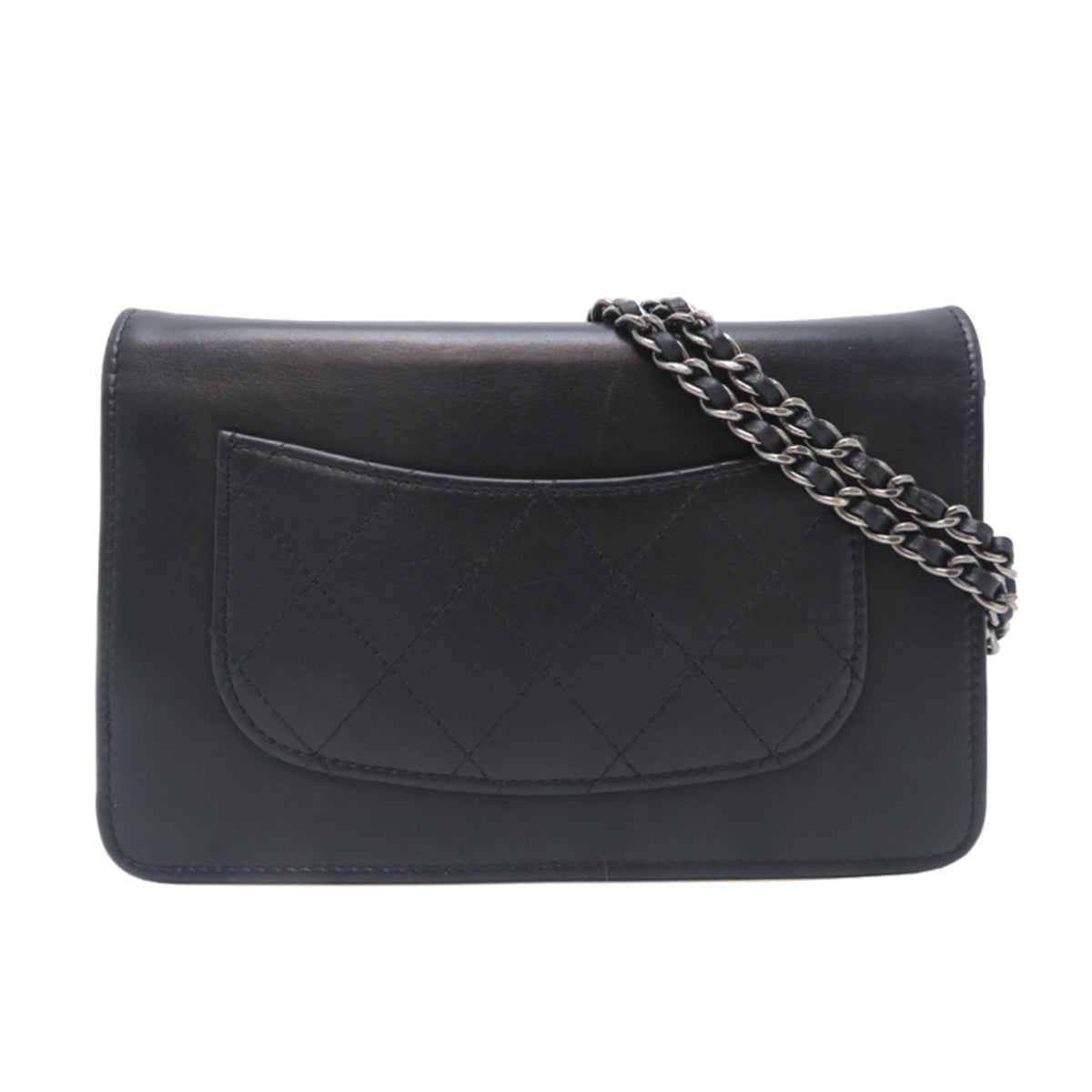 Chanel Black Leather Chain/Shoulder Wallet (Pre-Owned)