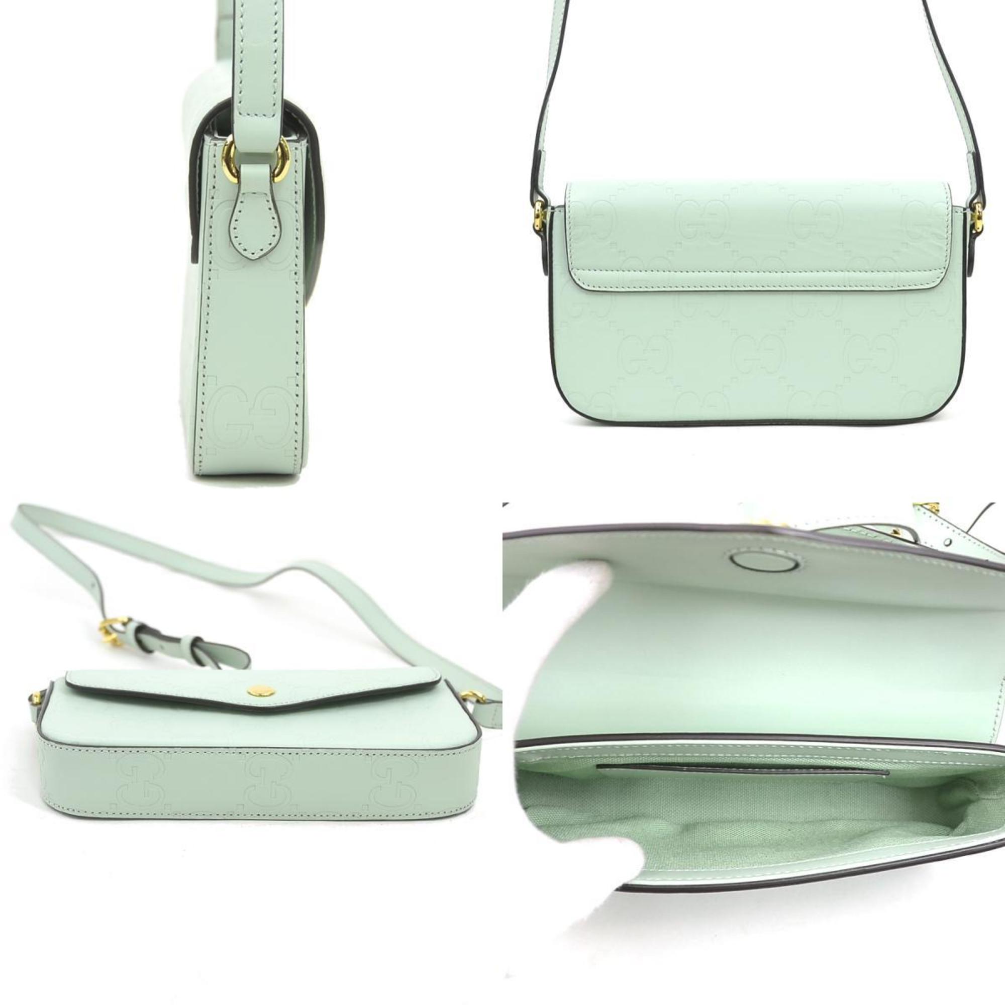 Gucci Pale Green Leather Shoulder Bag (Pre-Owned)