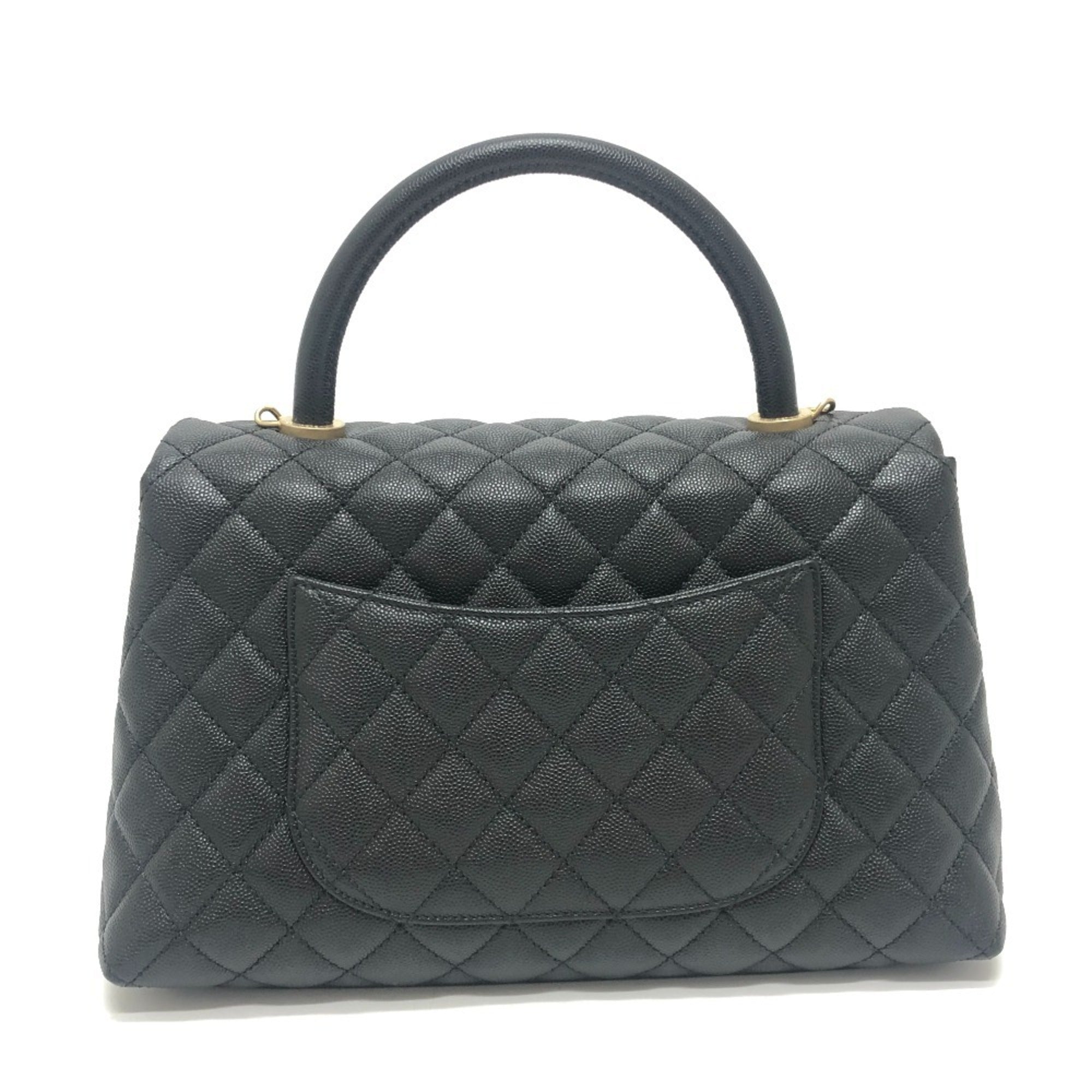 Chanel Matelasse Black Grained Calfskin Handbag Shoulder Bag (Pre-Owned)