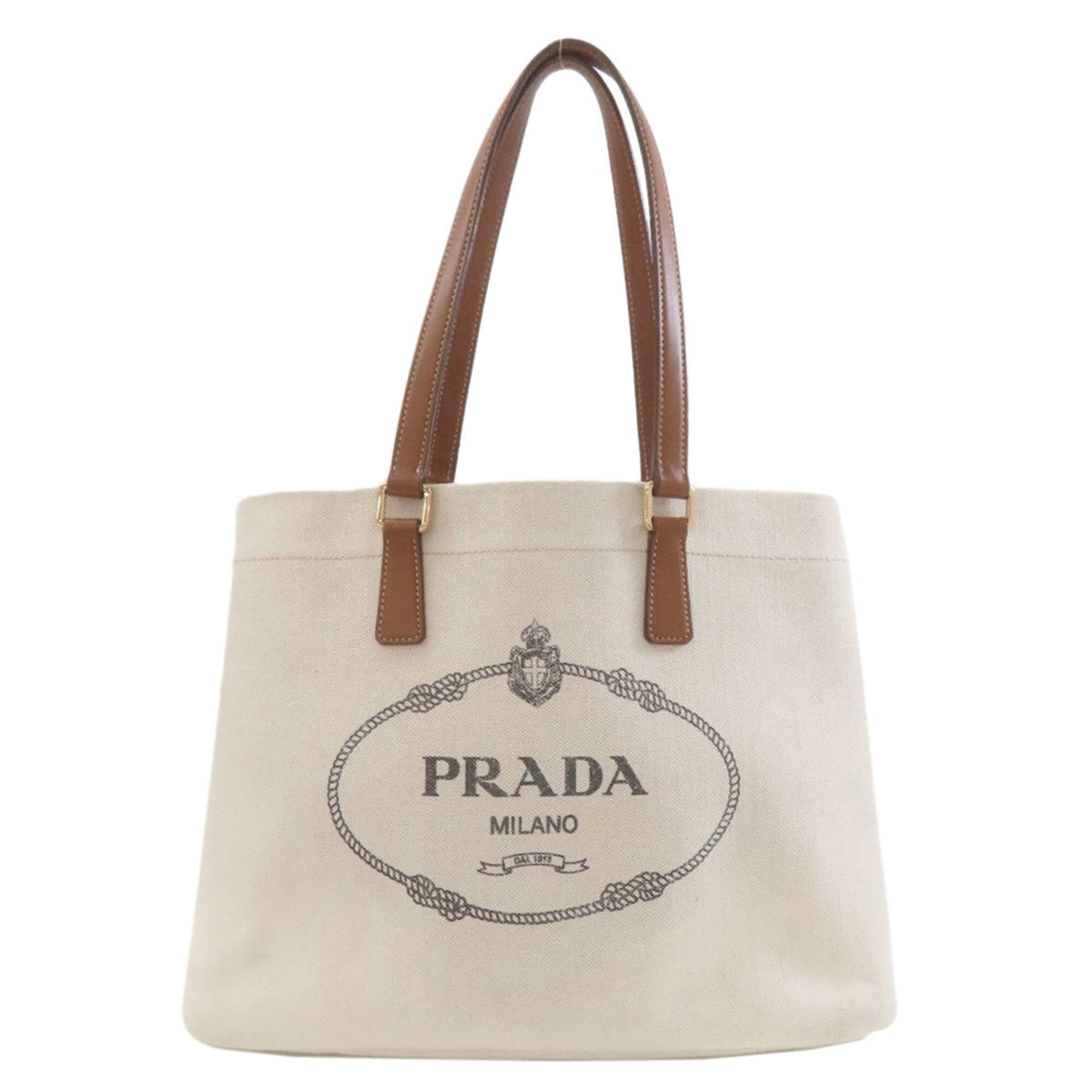 Prada White Canvas Tote Bag (Pre-Owned)