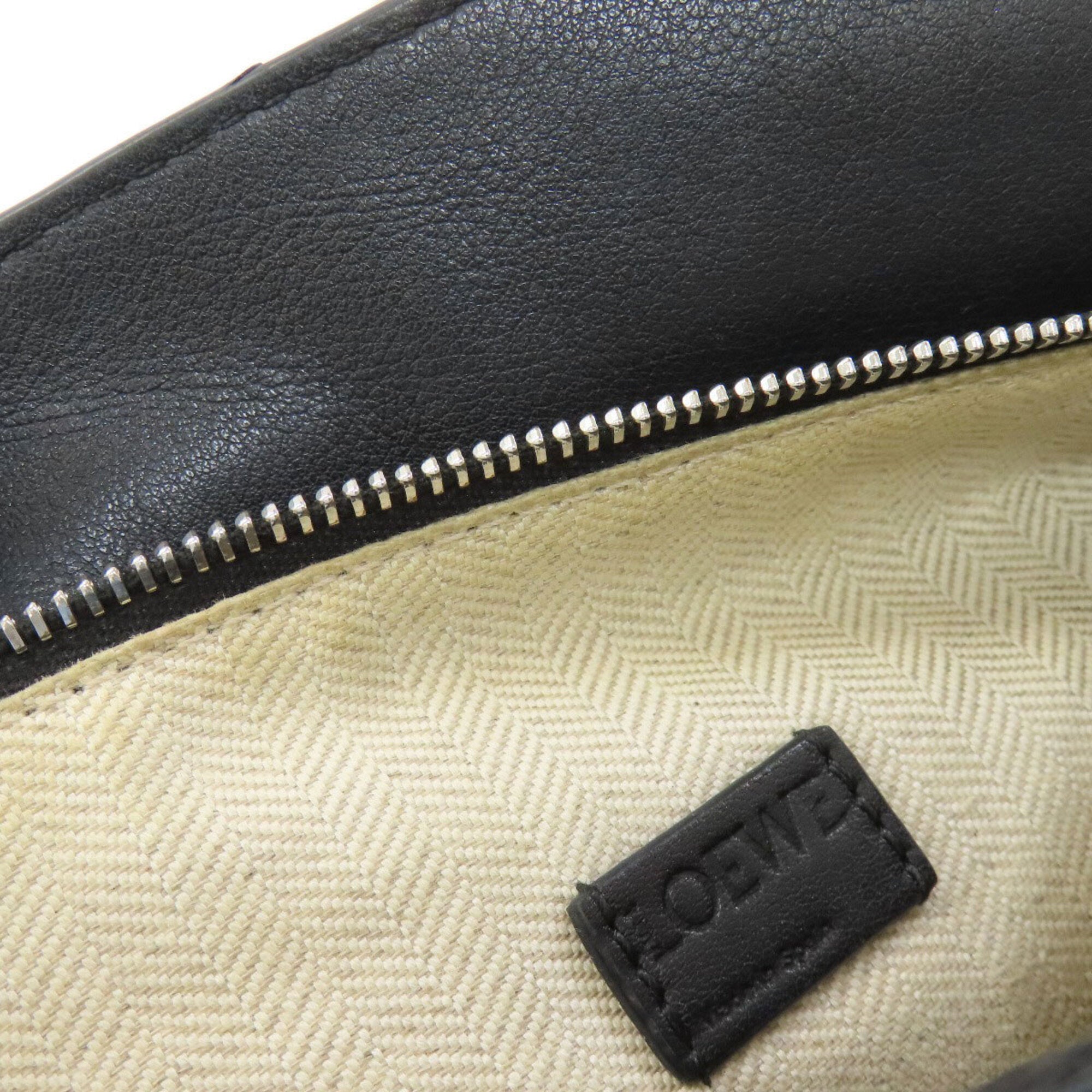 Loewe Black Brown White Leather Handbag (Pre-Owned)