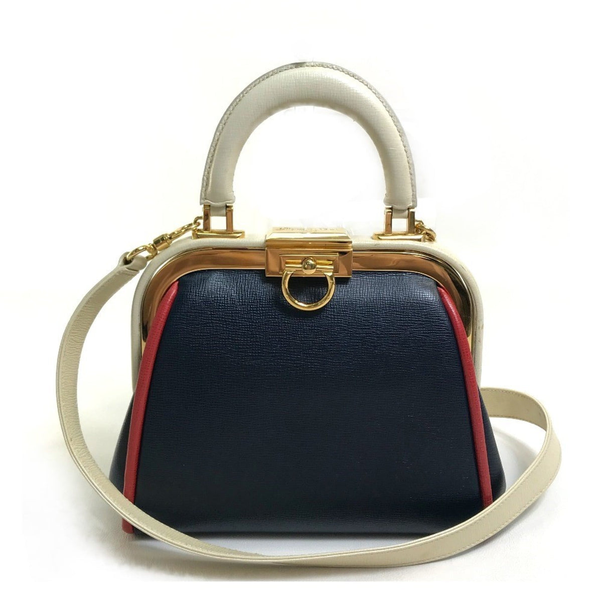 Christian Dior Navy Leather Handbag (Pre-Owned)