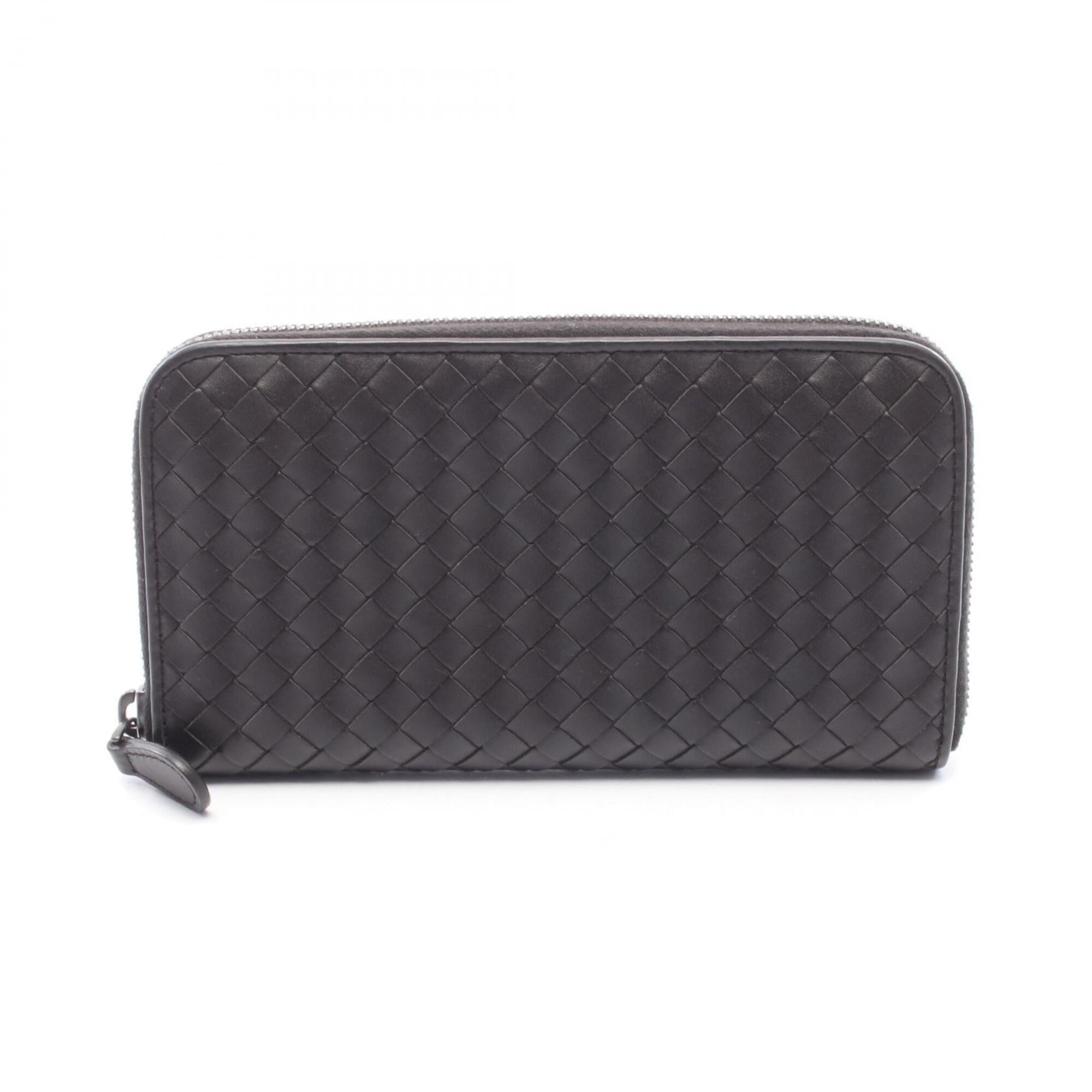 Bottega Veneta Intrecciato Brown Leather Long Wallet (Bi-Fold) (Pre-Owned)