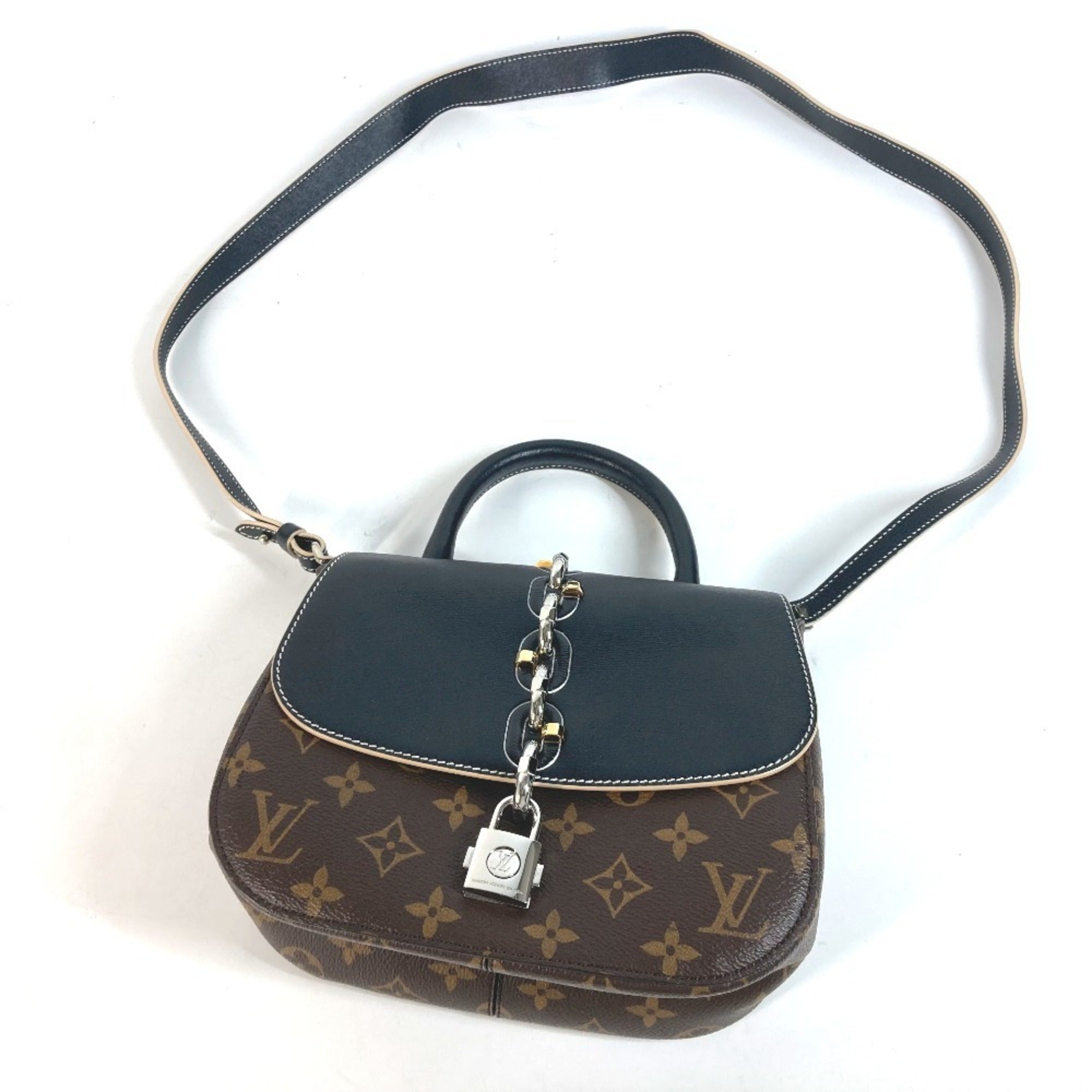 Louis Vuitton Black Brown Monogram Monogram Handbag Shoulder Bag (Pre-Owned)