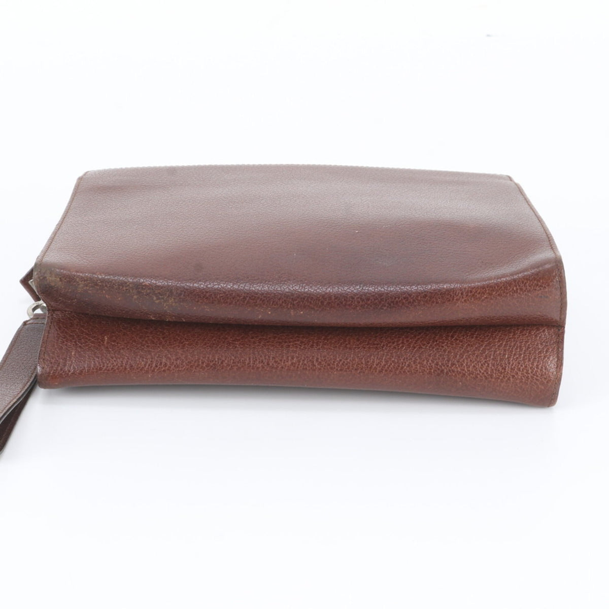 Salvatore Ferragamo Brown Leather Clutch Bag Pouch (Pre-Owned)