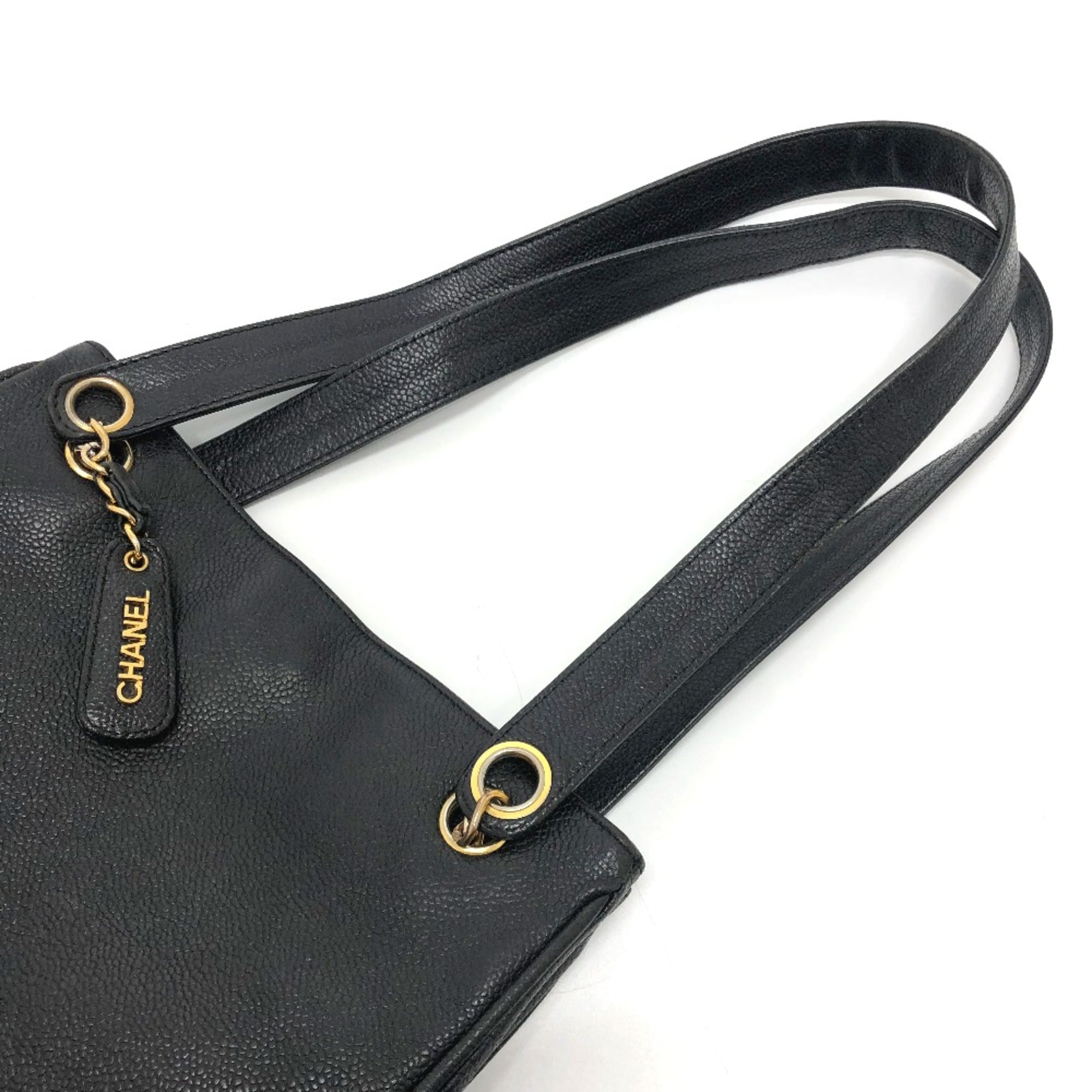 Chanel Black Leather Tote Bag (Pre-Owned)