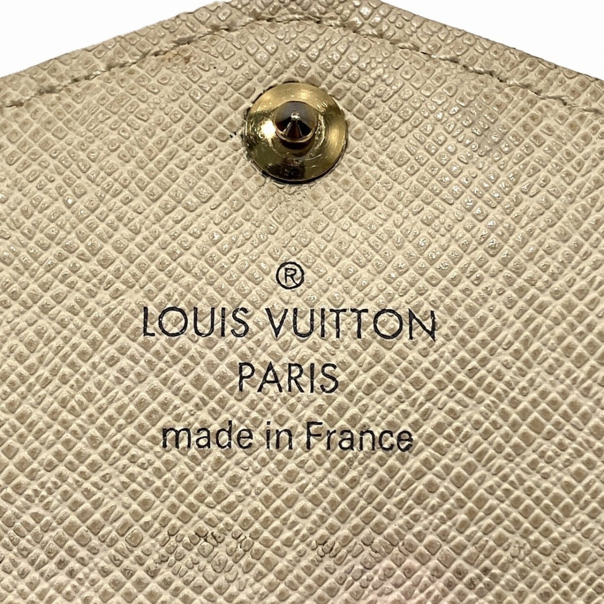 Louis Vuitton Damier Azur White Leather Long Wallet (Bi-Fold) (Pre-Owned)