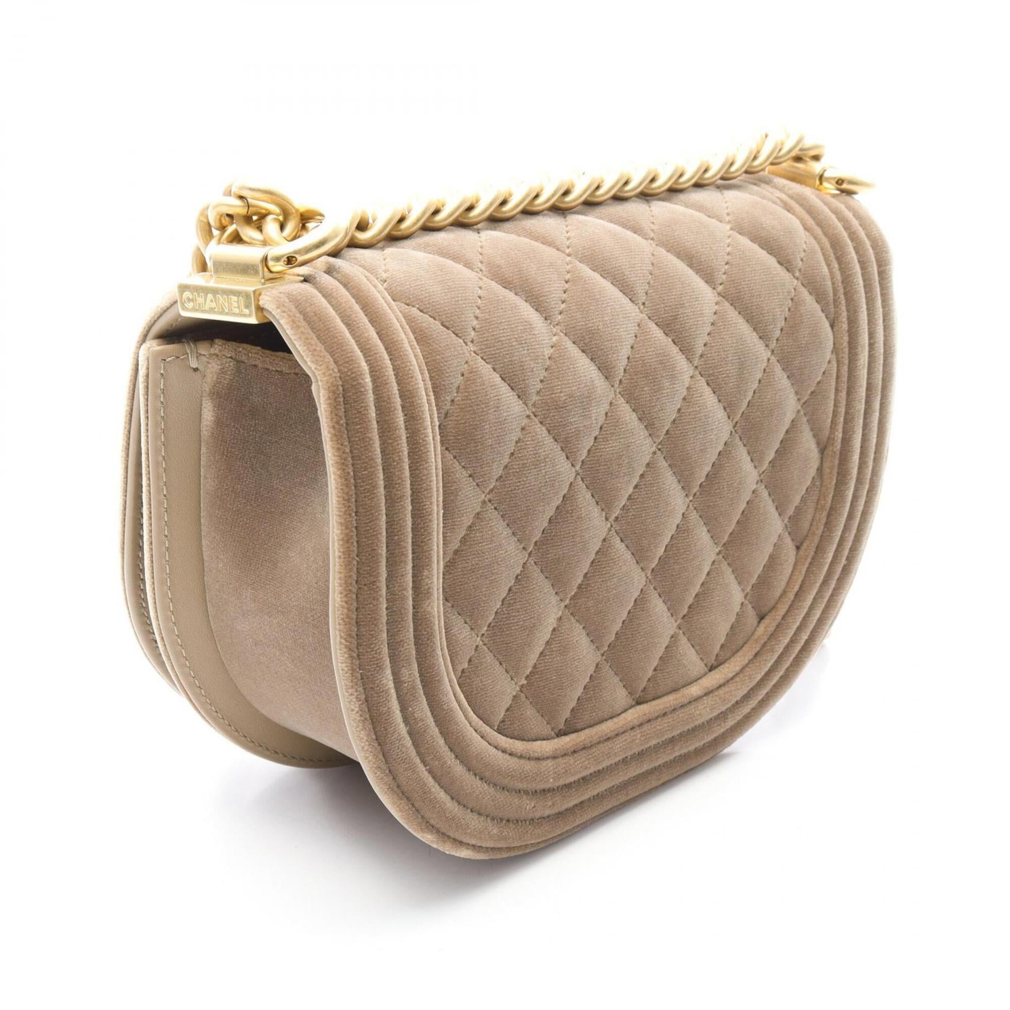 Chanel Khaki Fabric Handbag Shoulder Bag (Pre-Owned)