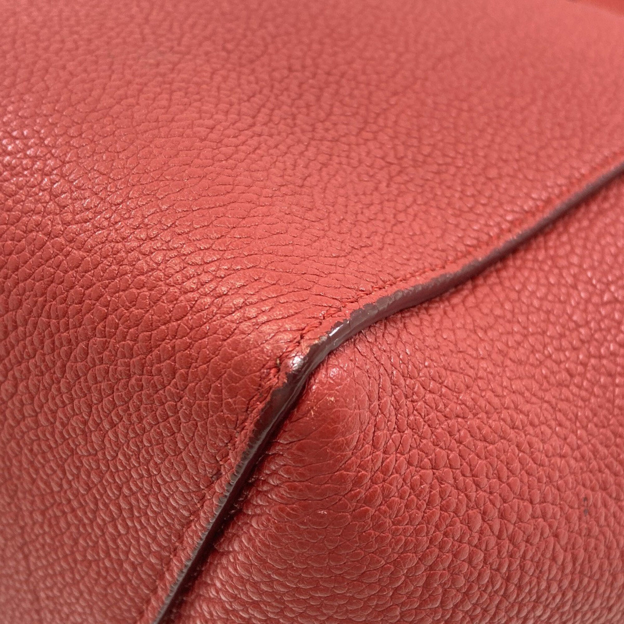 Celine Red Color Leather Shoulder Bag (Pre-Owned)