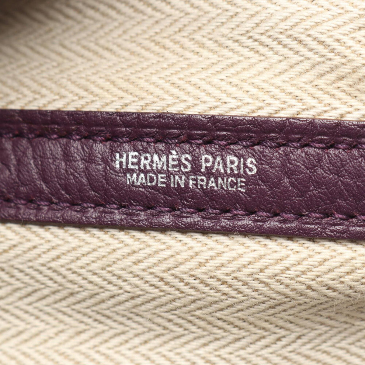 Hermes Cassis Purple Fjord Leather Handbag Tote Bag (Pre-Owned)