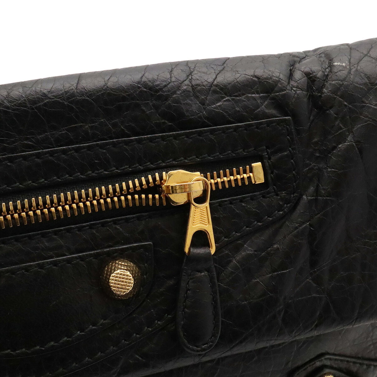 Balenciaga Black Leather Clutch Bag Shoulder Bag (Pre-Owned)