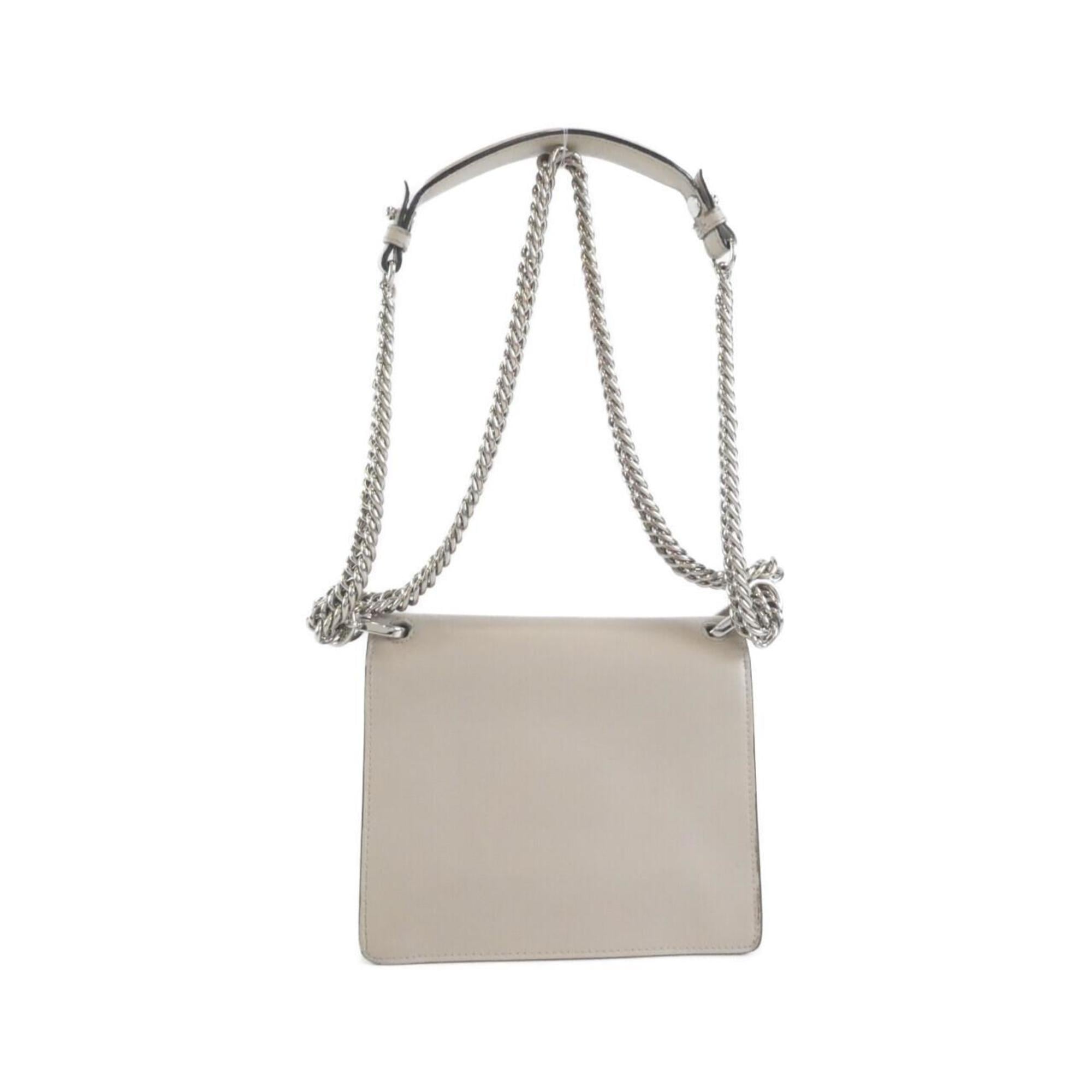 Fendi Beige Leather Shoulder Bag (Pre-Owned)