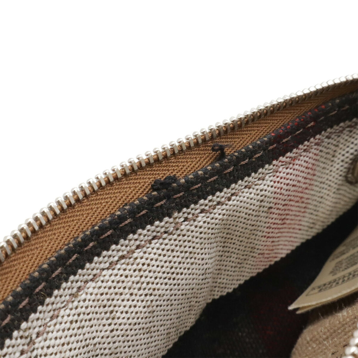 Burberry Black Brown Red Color Canvas Pouch Shoulder Bag (Pre-Owned)