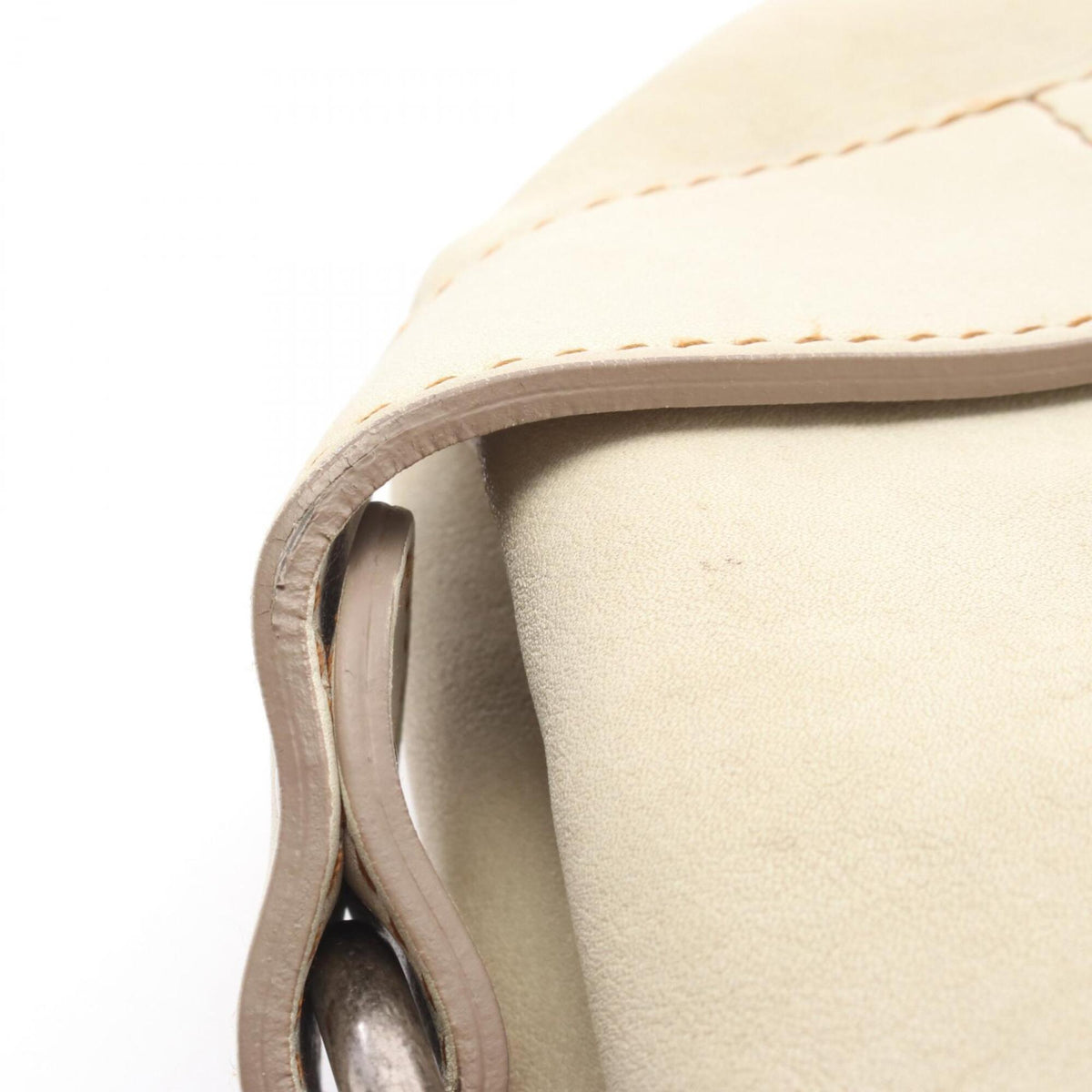 Christian Dior Brown Ivory Leather Handbag Shoulder Bag (Pre-Owned)