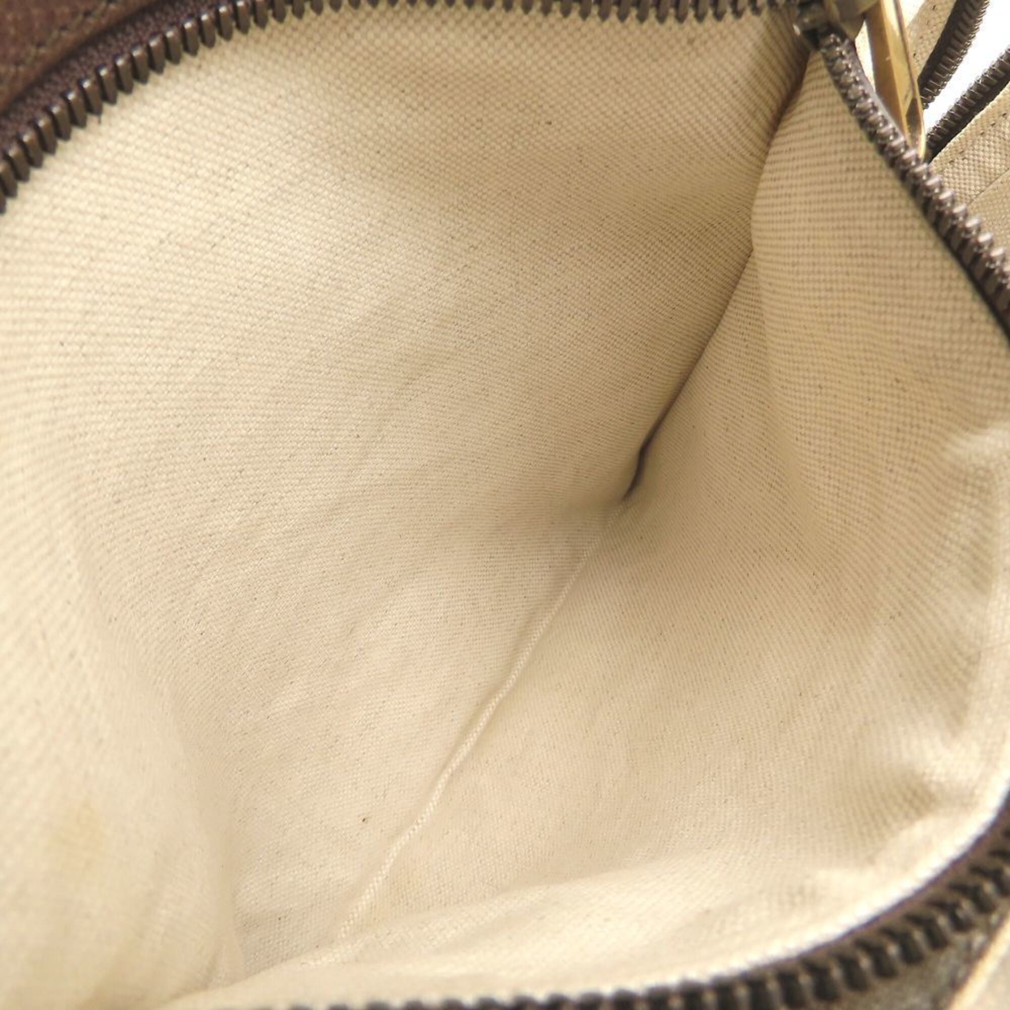 Gucci Beige Brown Gg Supreme Canvas Leather Backpack (Pre-Owned)