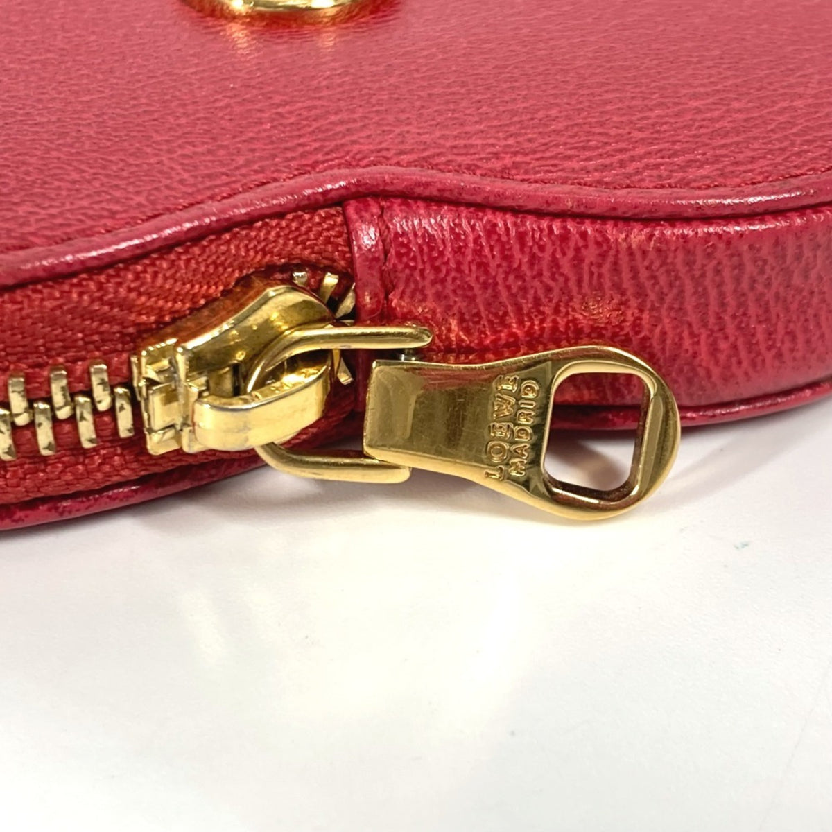 Loewe Red Color Leather Coin Purse/Coin Case (Pre-Owned)