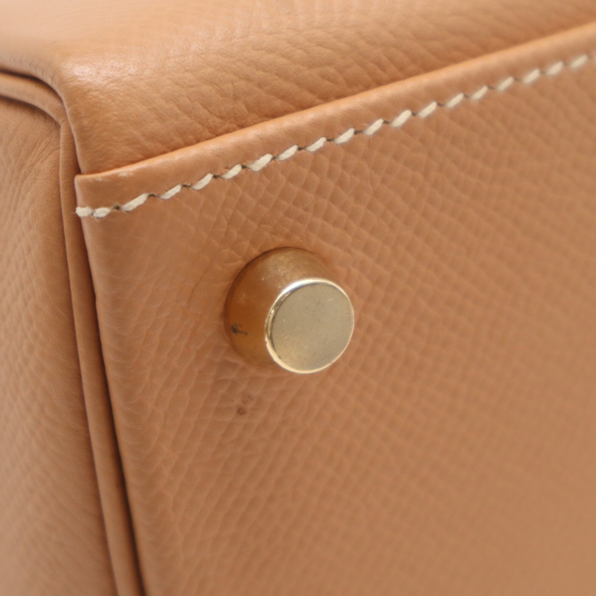 Hermes Kelly Brown Courchevel Leather Handbag (Pre-Owned)