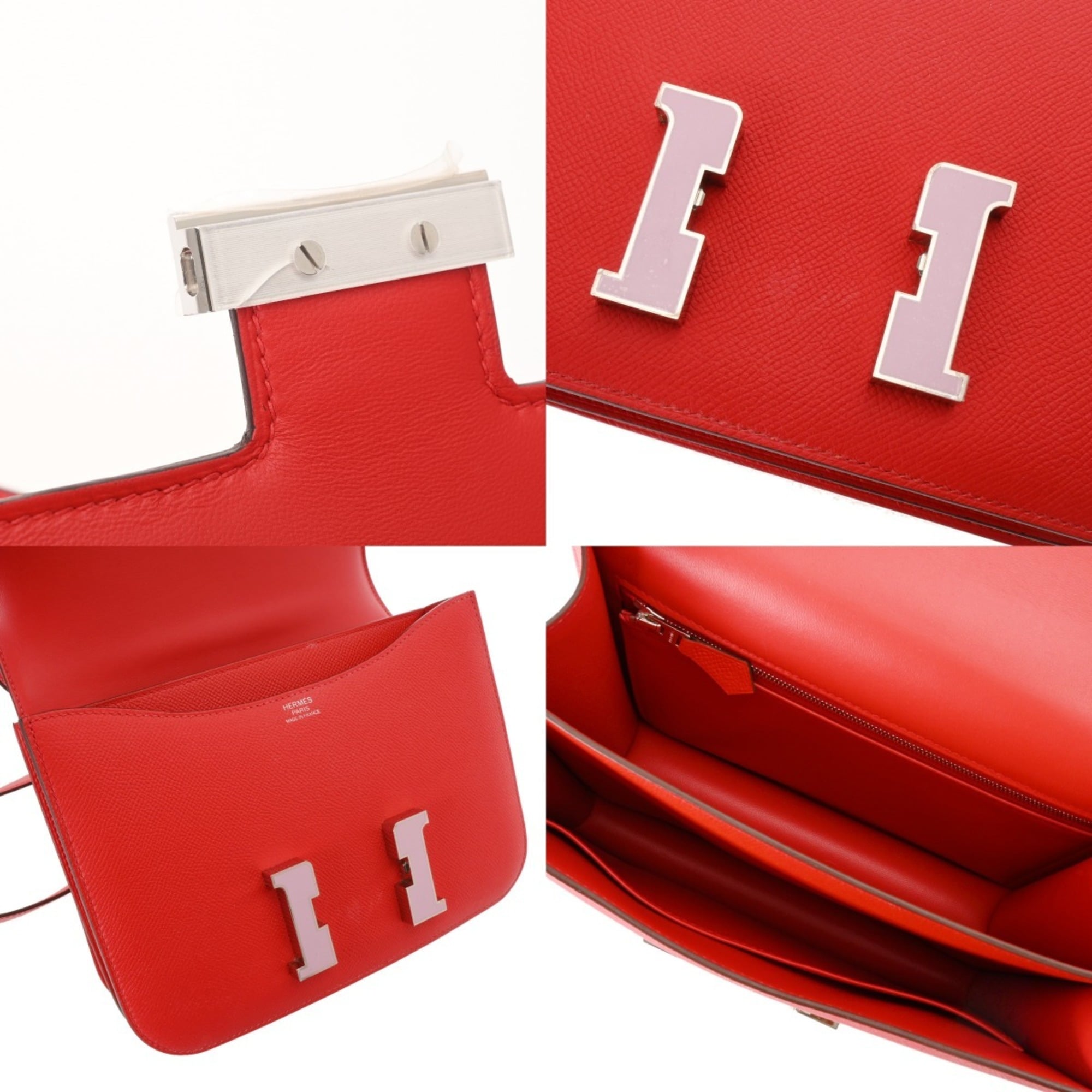 Hermes Constance Silver Epsom Leather Shoulder Bag (Pre-Owned)