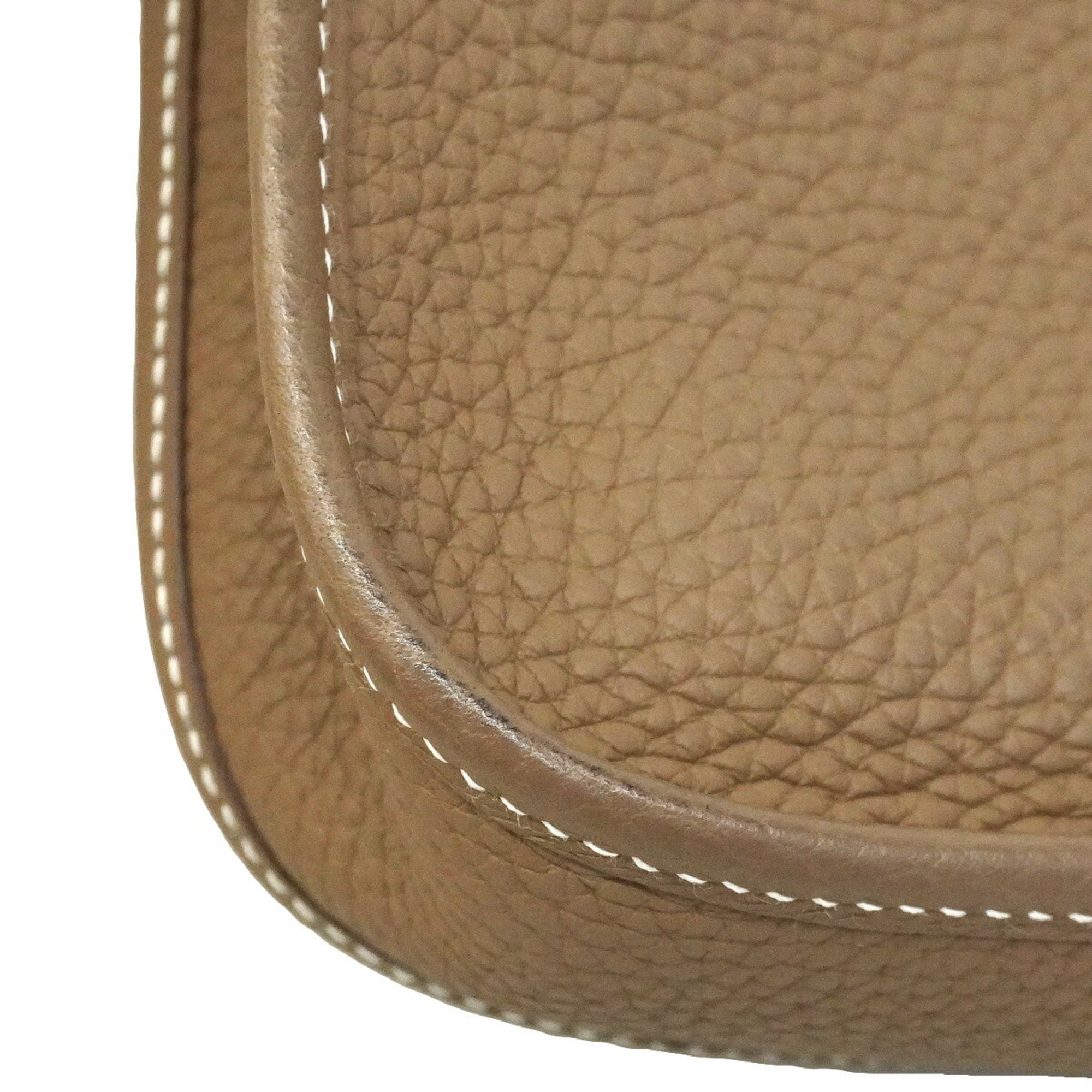 Hermes Etoupe Gray Taurillon Clemence Leather Shoulder Bag (Pre-Owned)