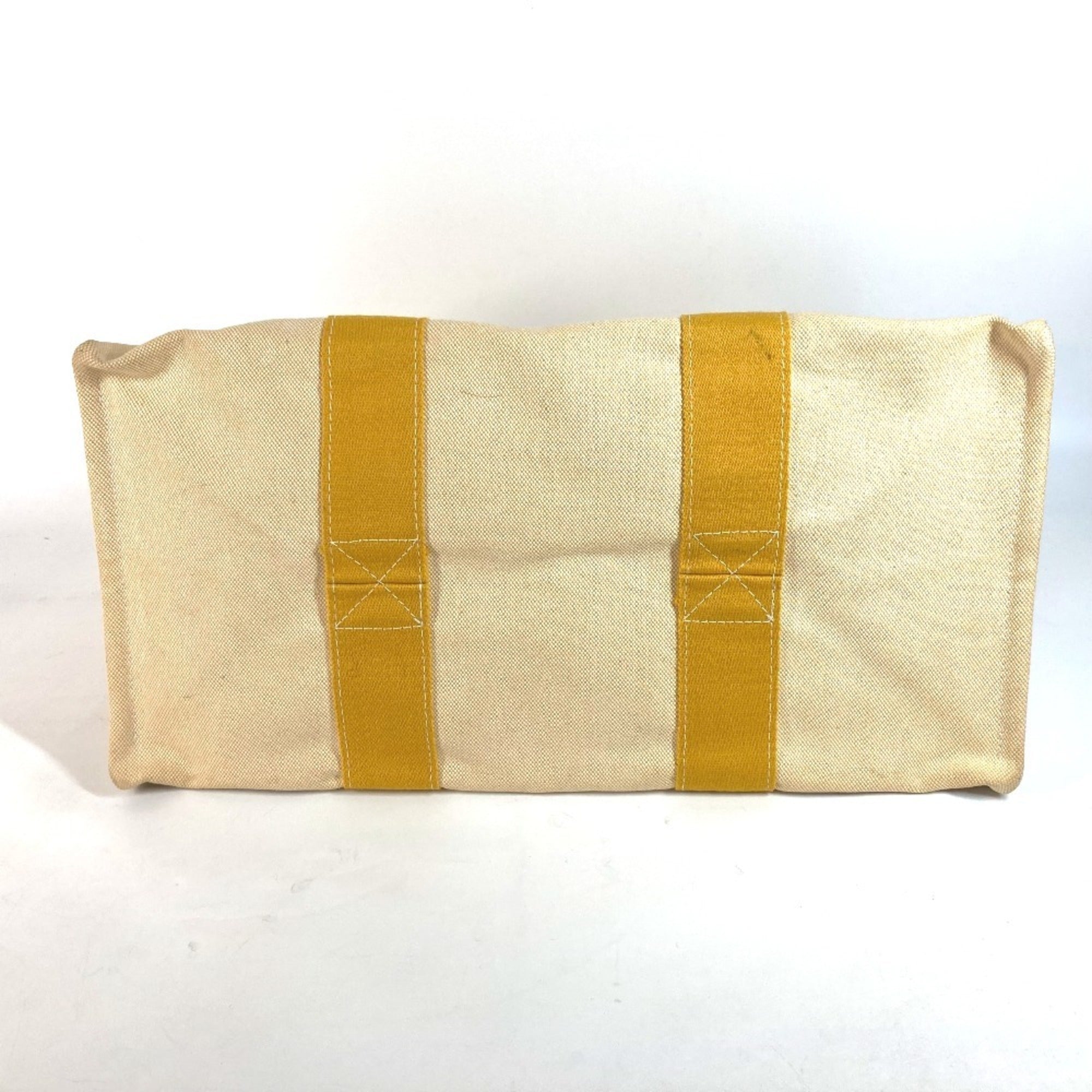 Hermes Yellow Canvas Shoulder Bag Tote Bag (Pre-Owned)