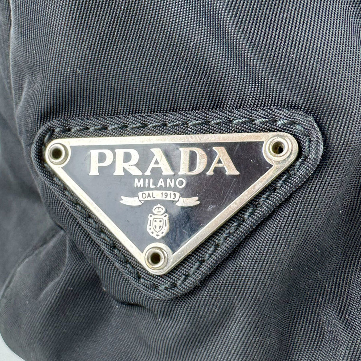 Prada Black Nylon Plastic Shoulder Bag Tote Bag (Pre-Owned)
