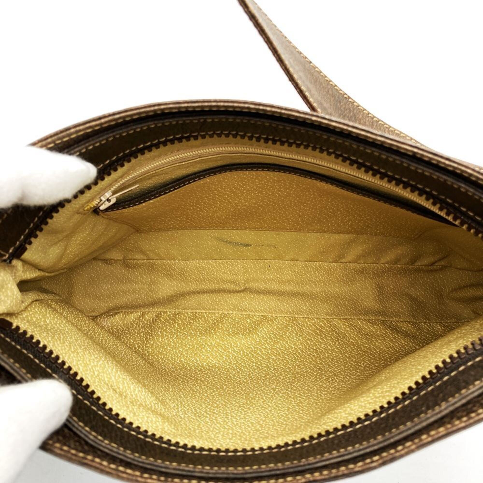 Gucci Brown Gg Supreme Pvc Shoulder Bag (Pre-Owned)