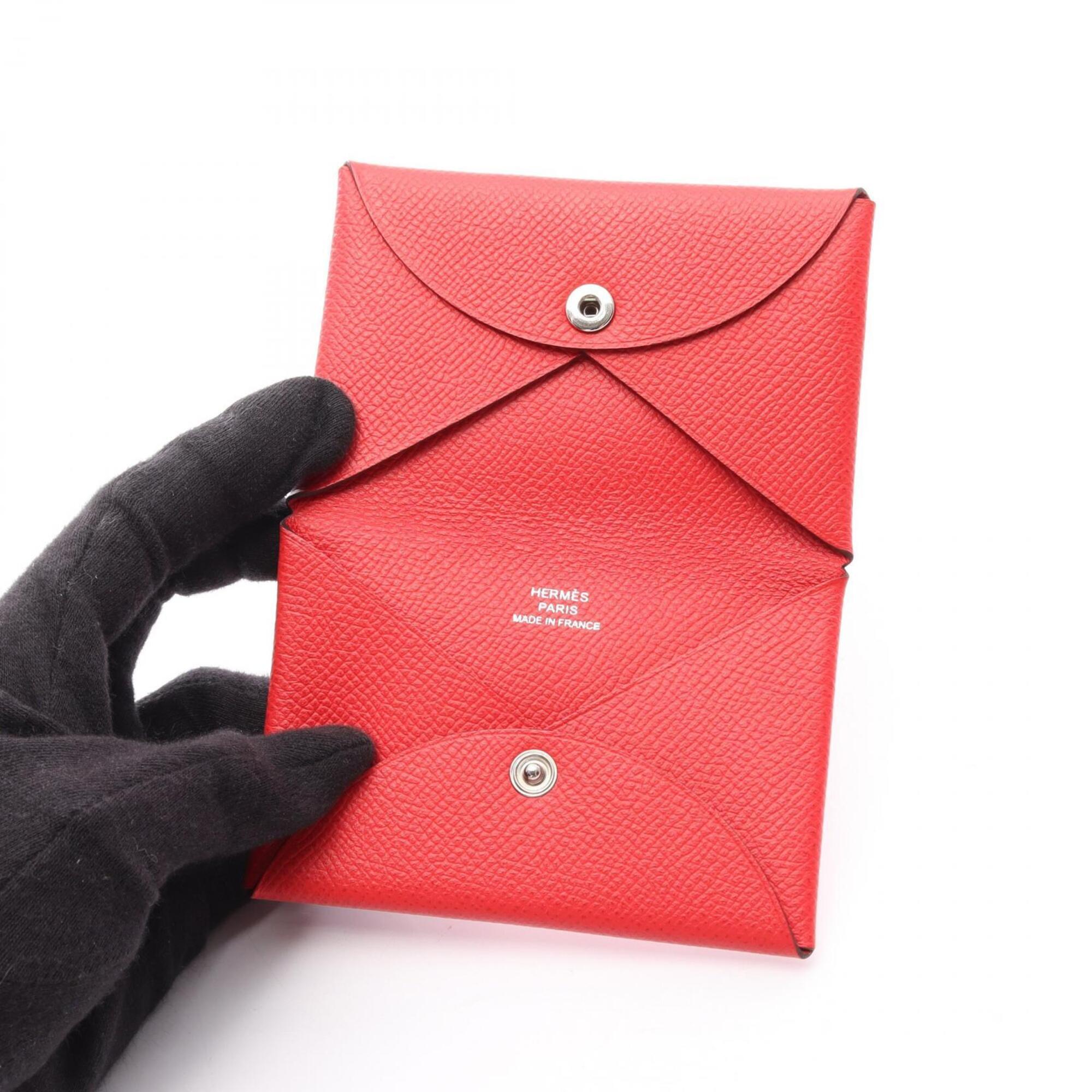 Hermes Red Color Rouge Casaque Epsom Leather Coin Purse/Coin Case (Pre-Owned)