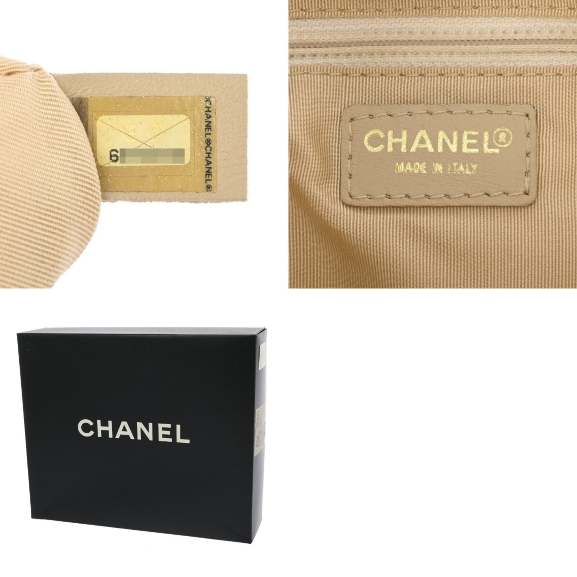 Chanel Beige Grained Calfskin Shoulder Bag (Pre-Owned)