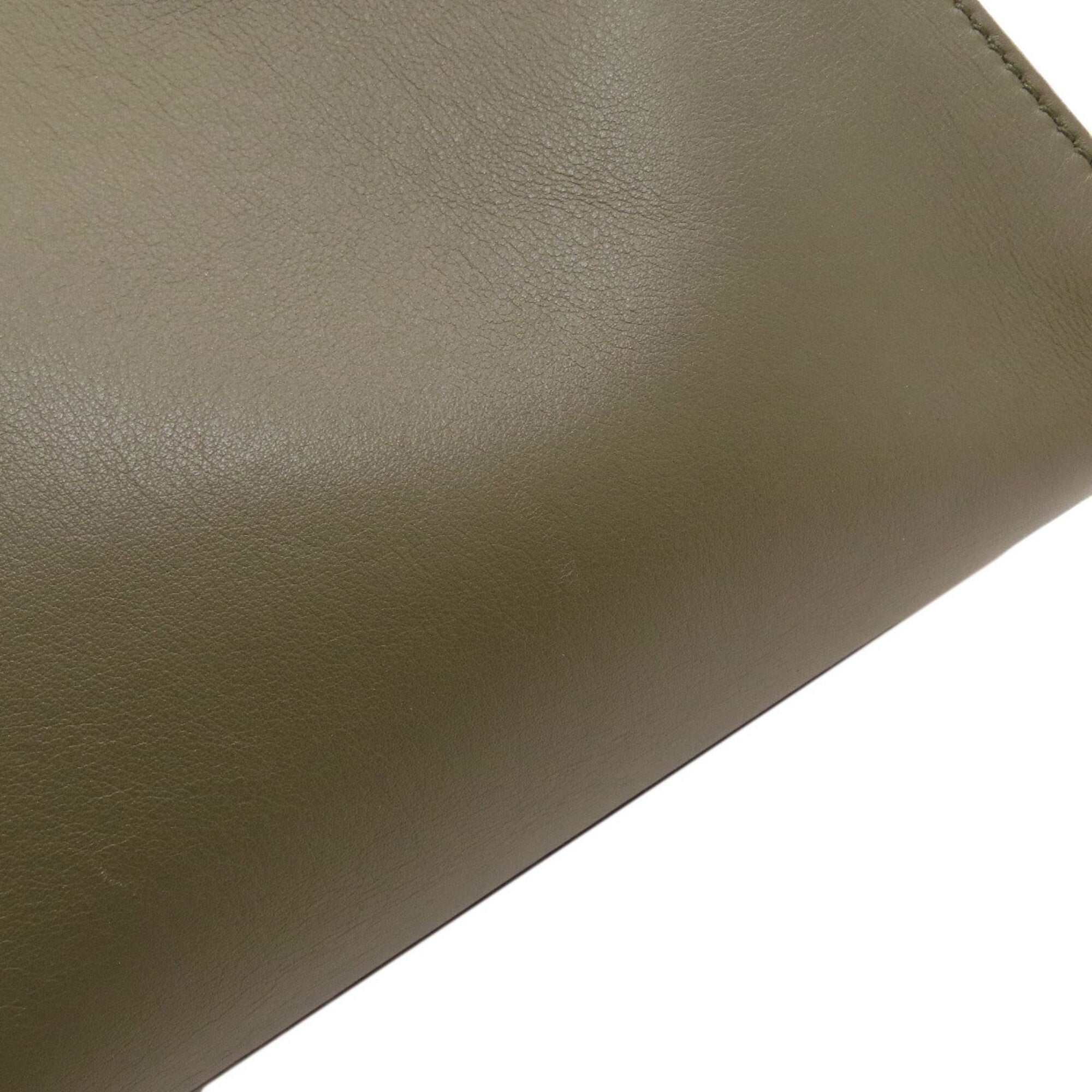 Fendi Peekaboo Khaki Leather Handbag (Pre-Owned)