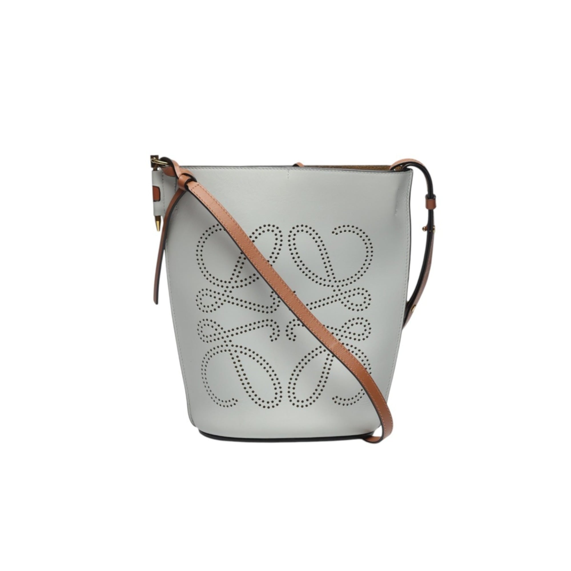 Loewe Gray Leather Shoulder Bag (Pre-Owned)