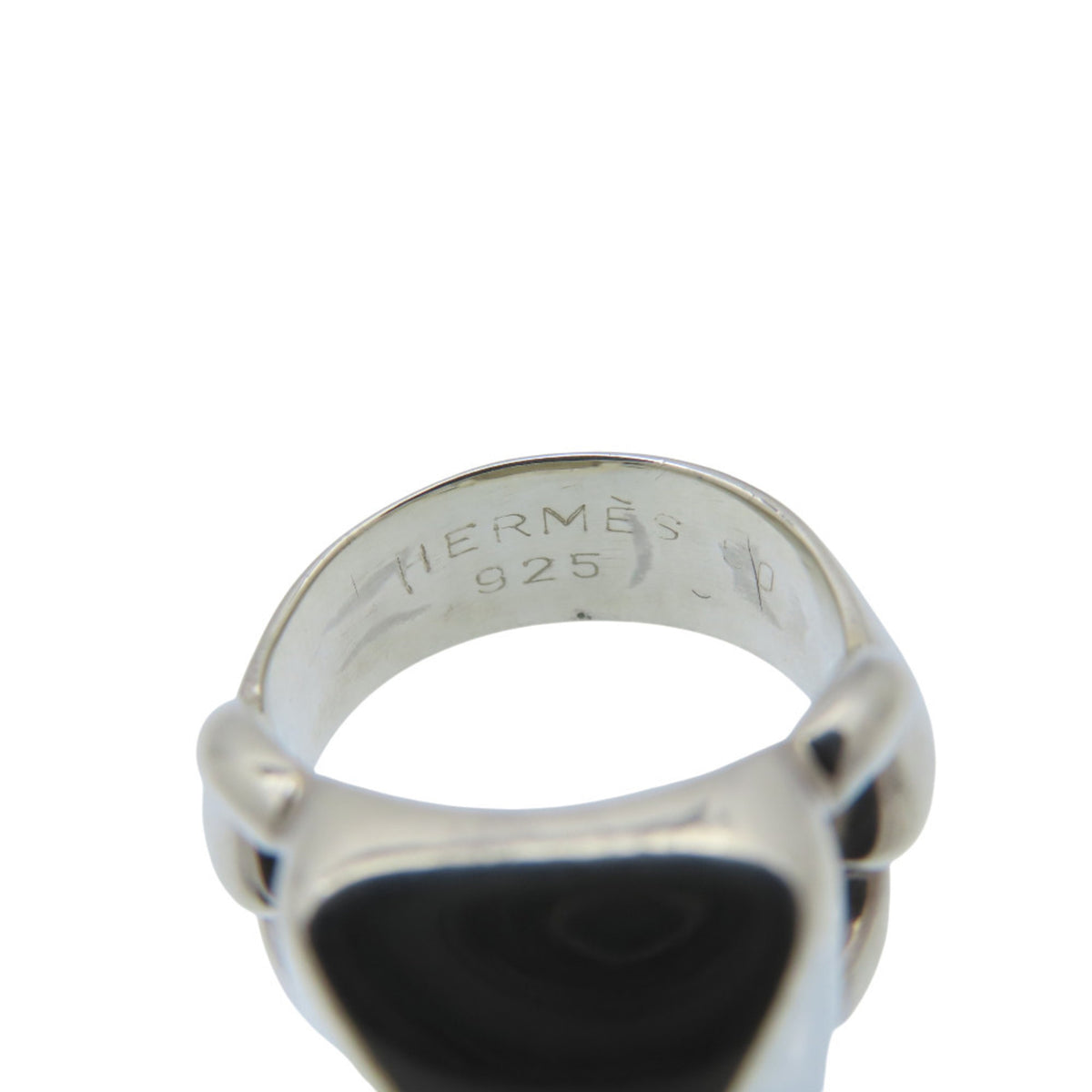 Hermes Silver Silver 925 Band Ring (Pre-Owned)