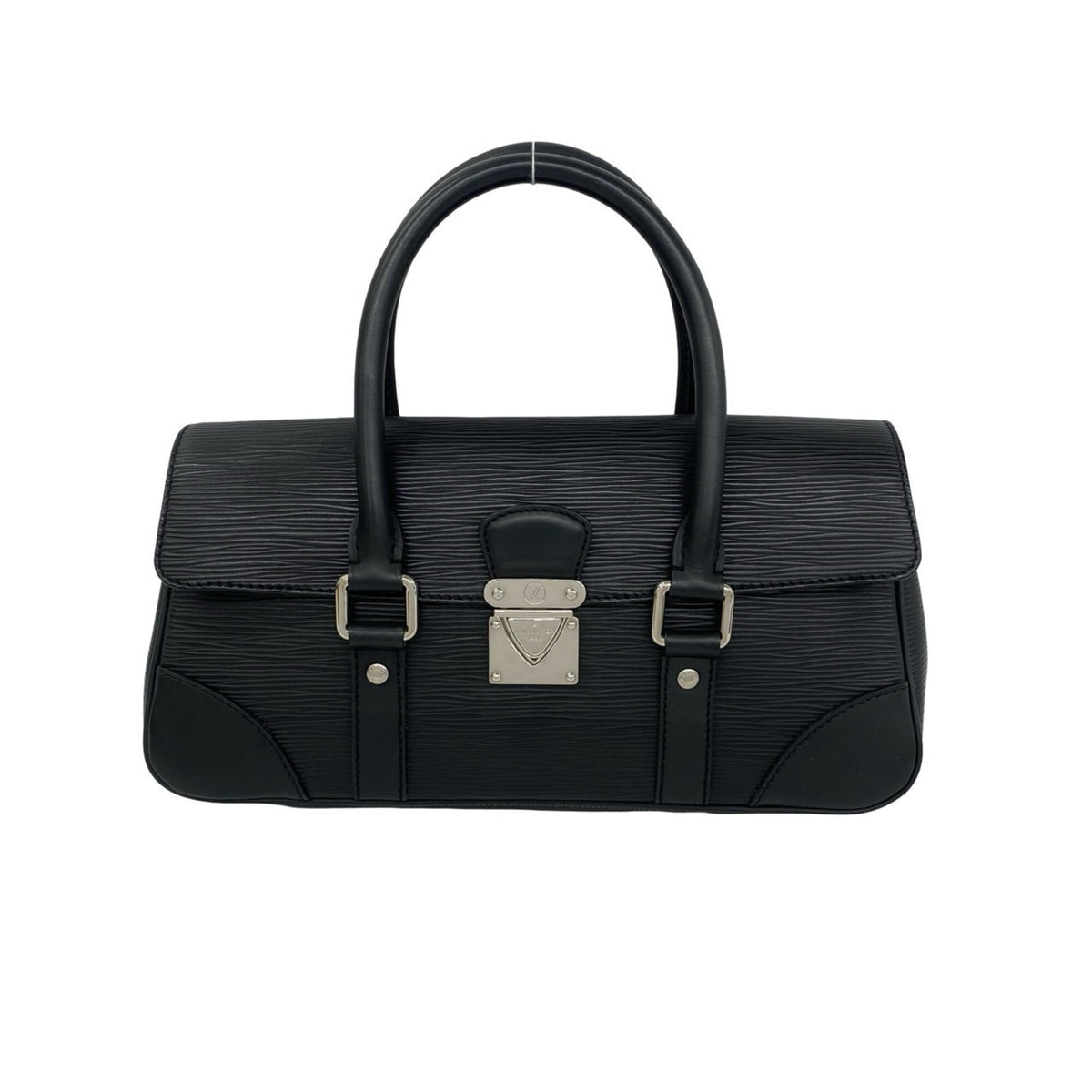 Louis Vuitton Black Leather Boston Bag Handbag (Pre-Owned)