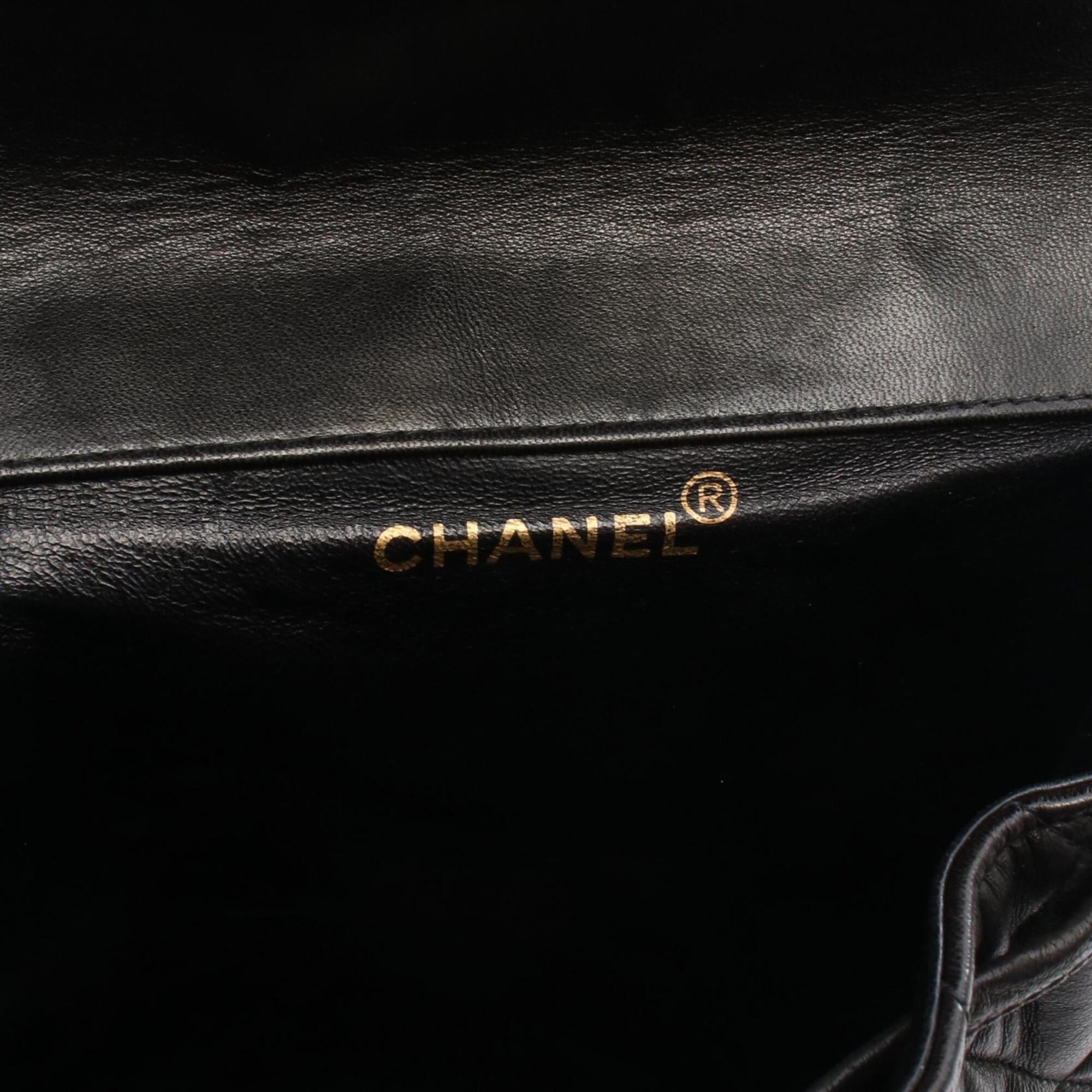 Chanel Black Leather Backpack Handbag (Pre-Owned)
