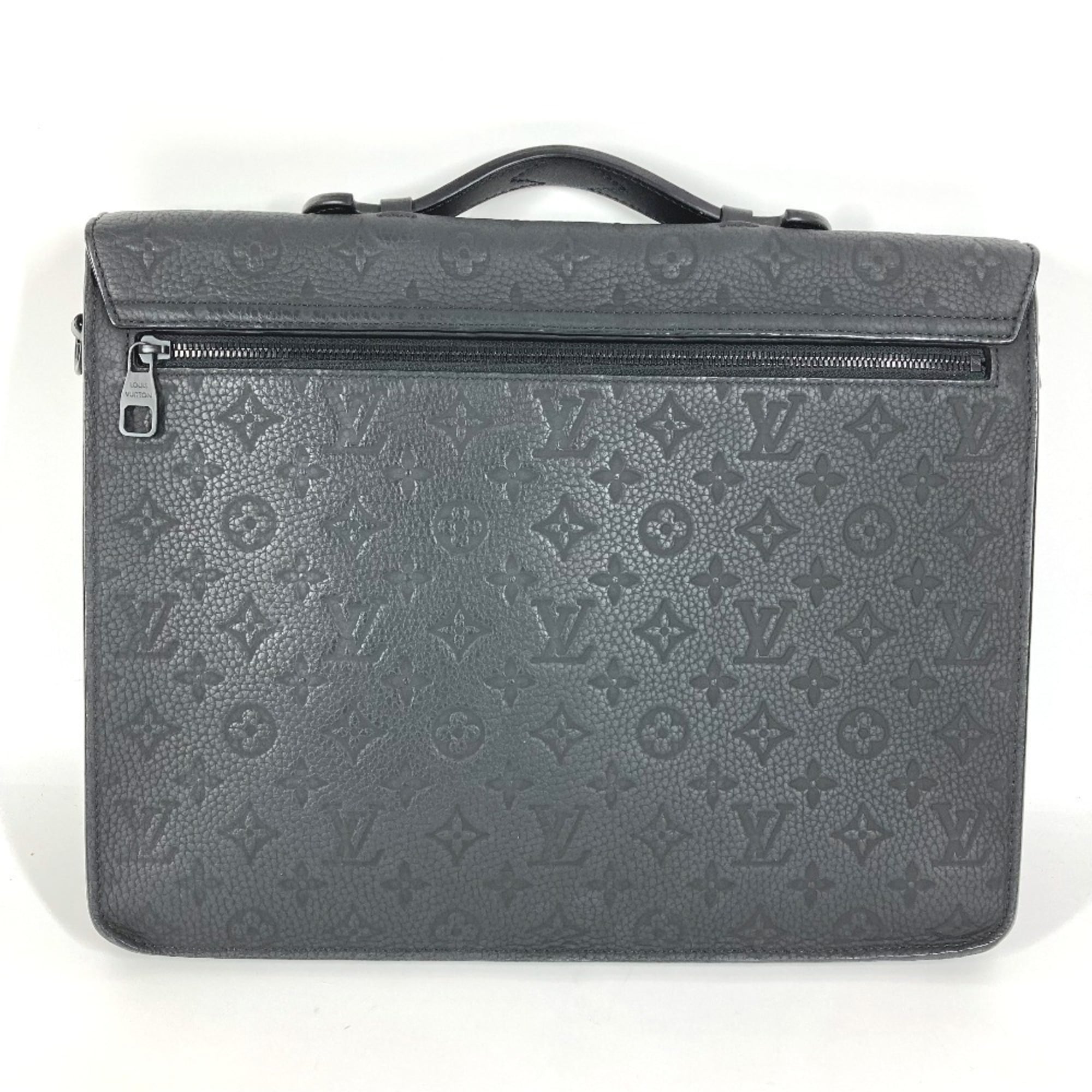 Louis Vuitton Black Noir Leather Briefcase Handbag Shoulder Bag (Pre-Owned)
