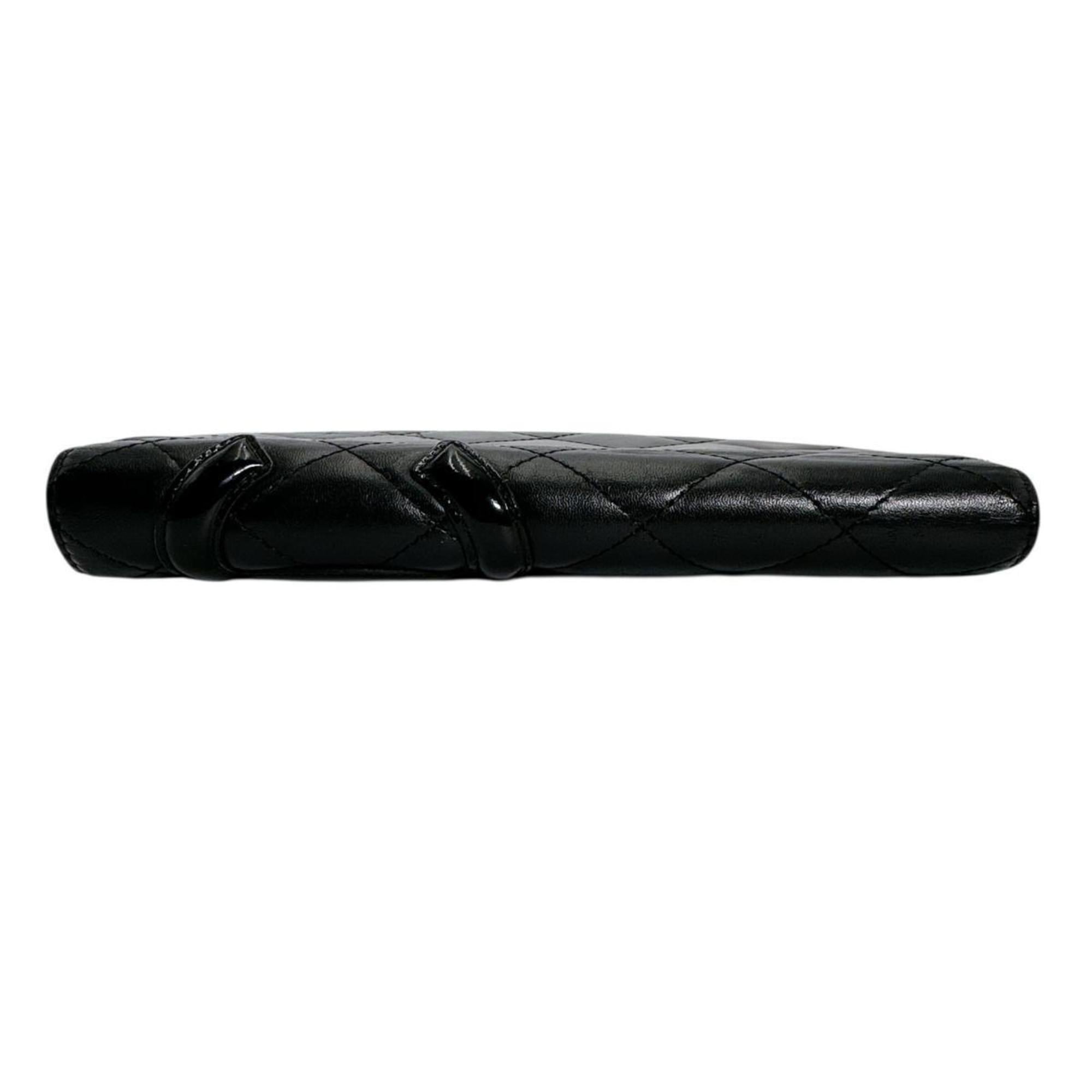 Chanel Black Leather Long Wallet (Bi-Fold) (Pre-Owned)