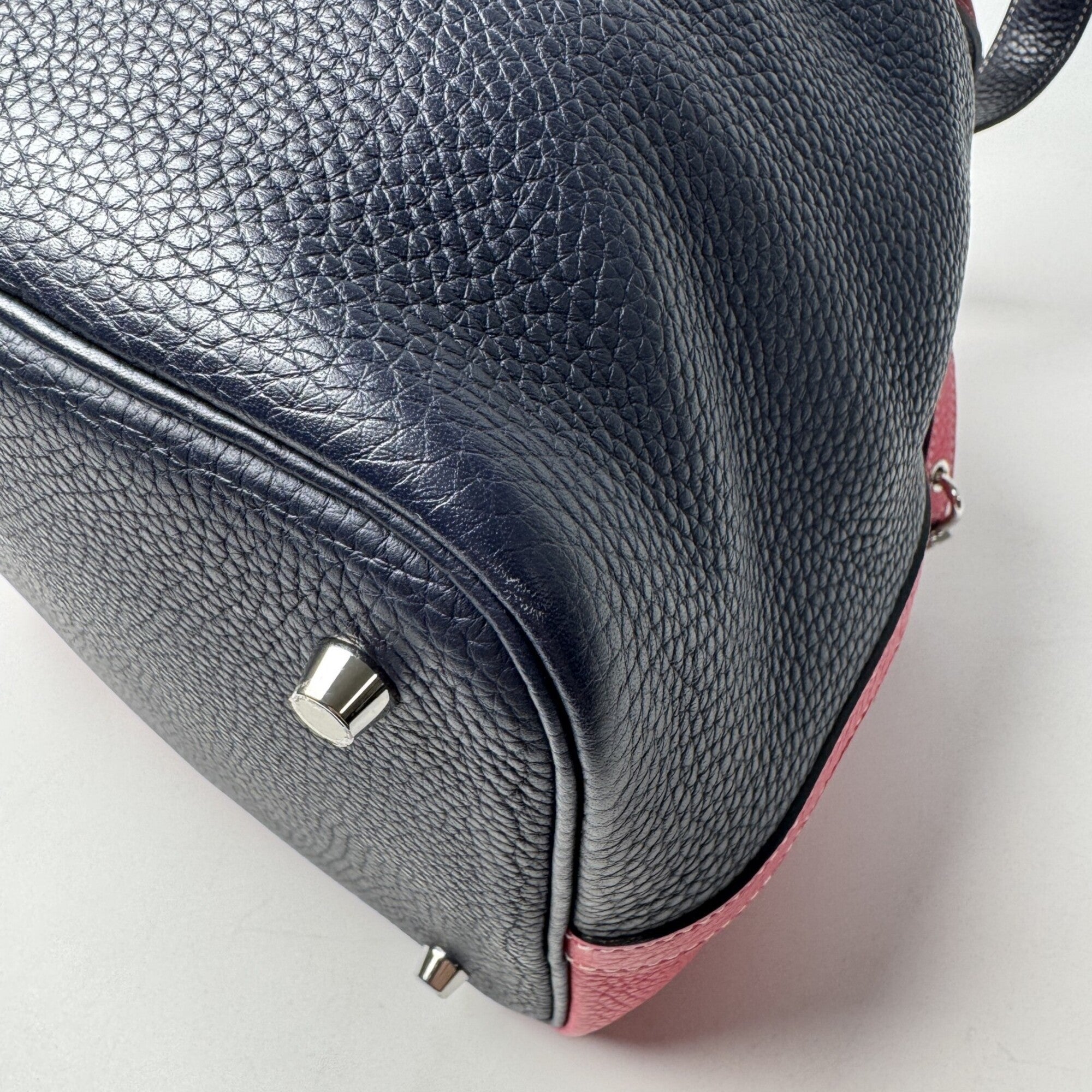 Hermes Blue Nuit Taurillon Clemence Leather Handbag (Pre-Owned)