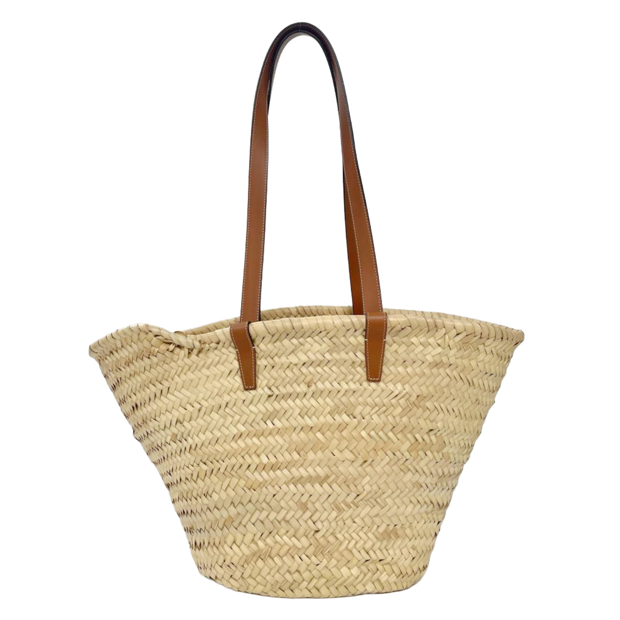 Celine Beige Raffia Leather Tote Bag (Pre-Owned)